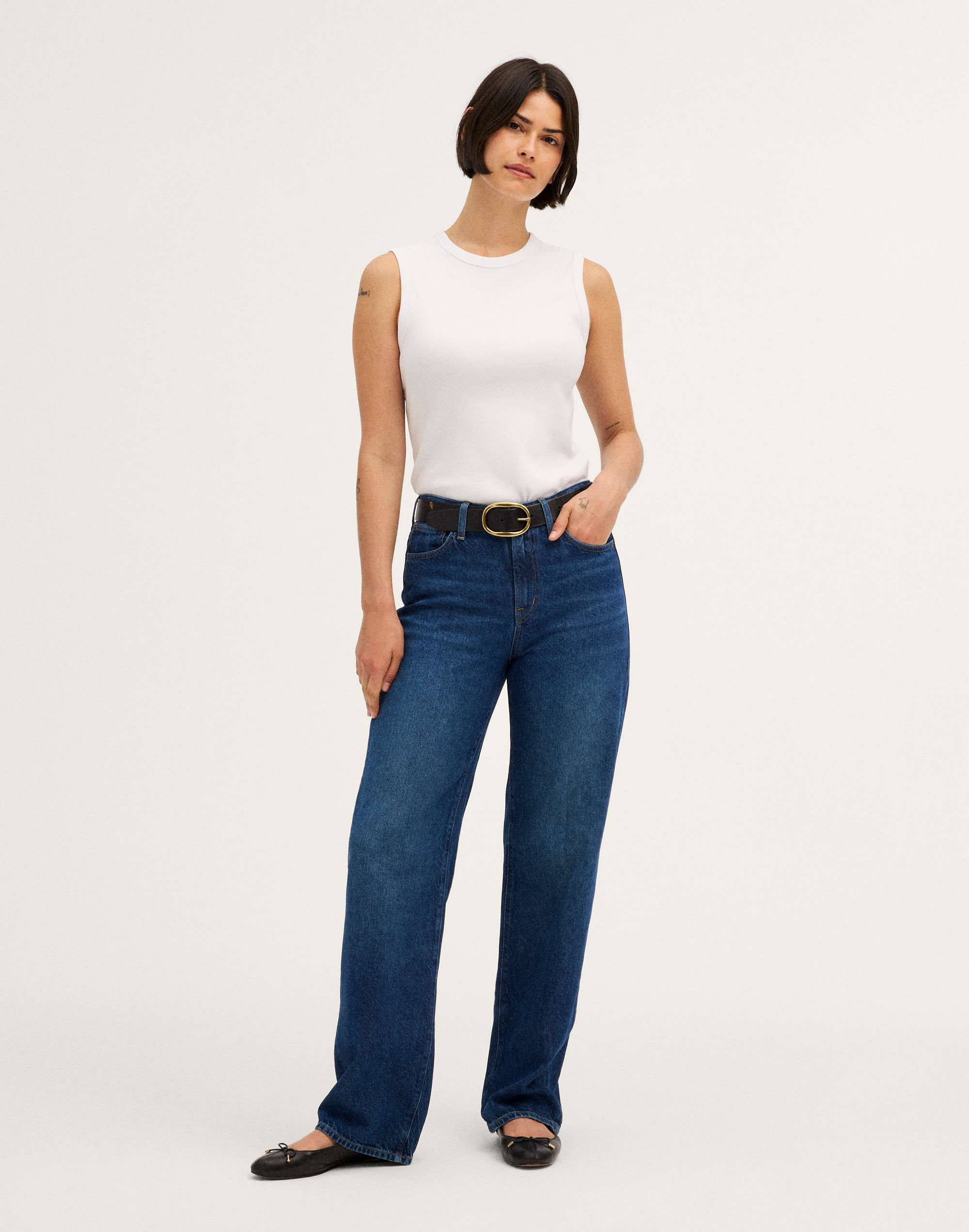 the short curvy perfect vintage wide-leg jean in airy denim