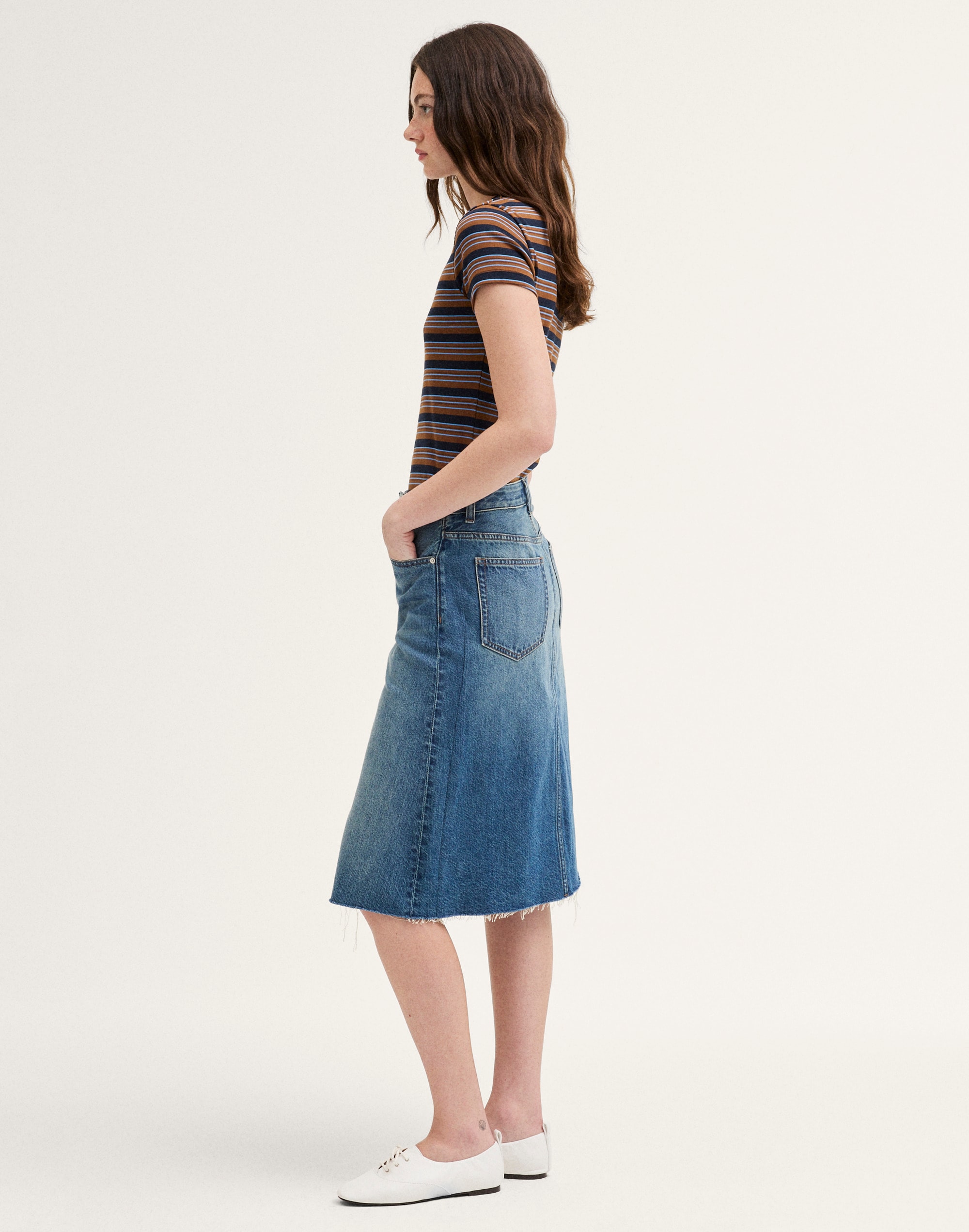 Denim Midi Skirt
