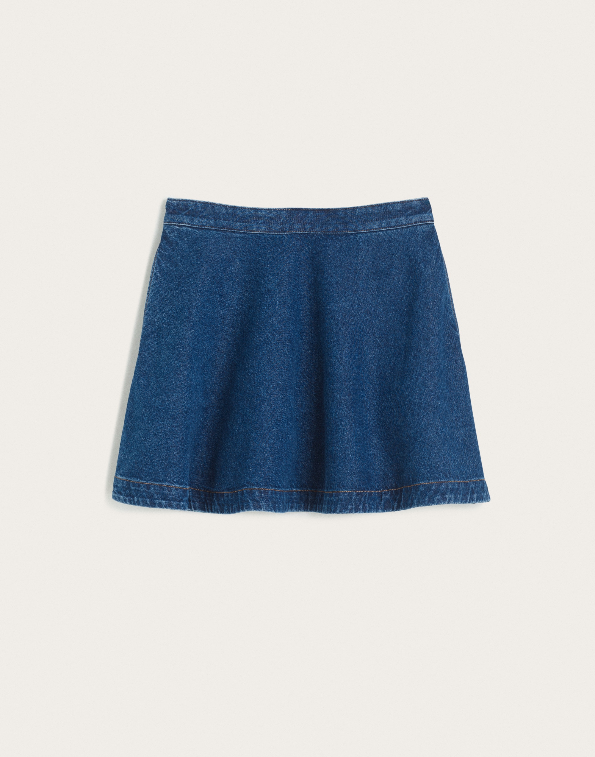 Flounce Mini Skirt in Airy Denim