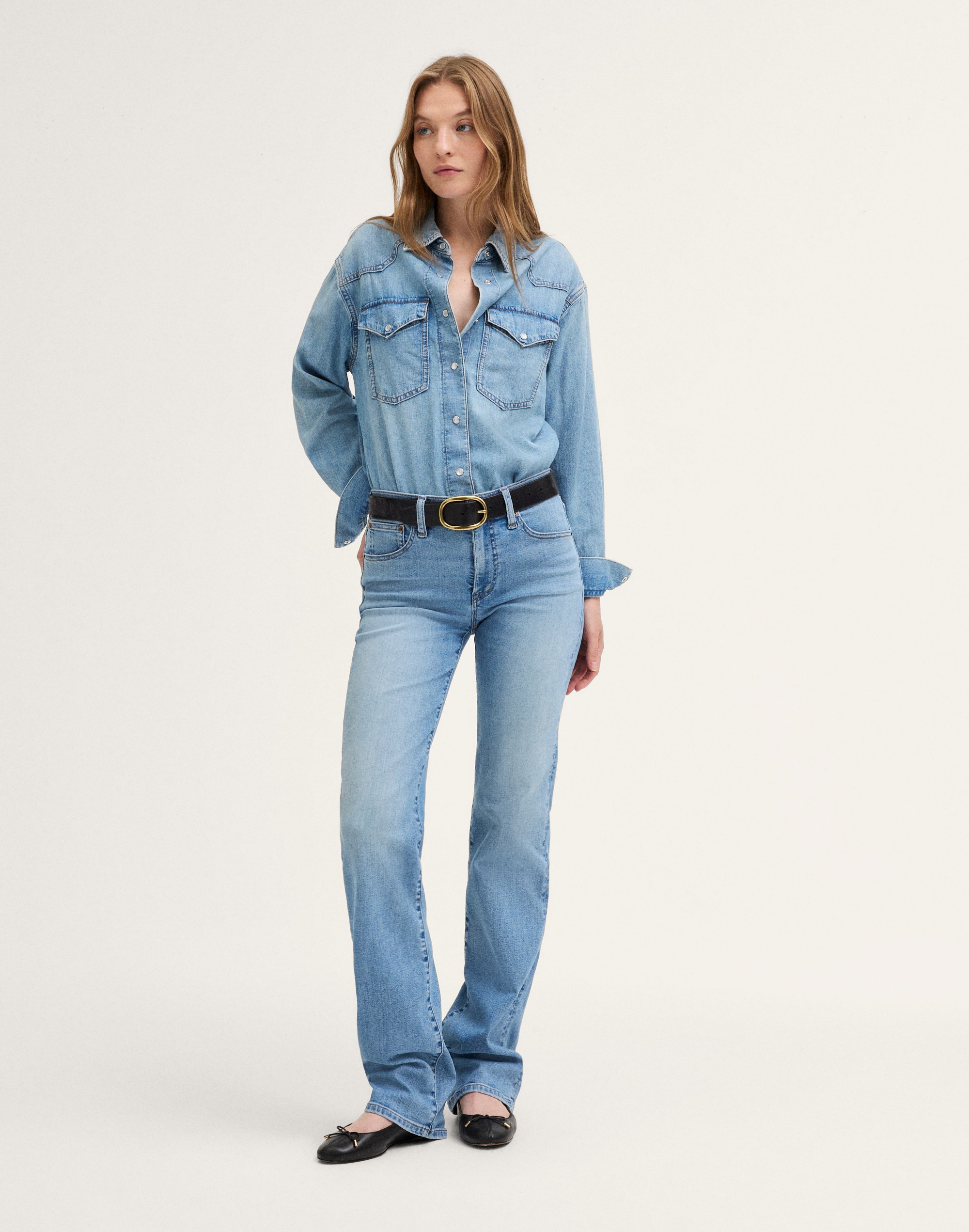 Denim Oversized Western Shirt