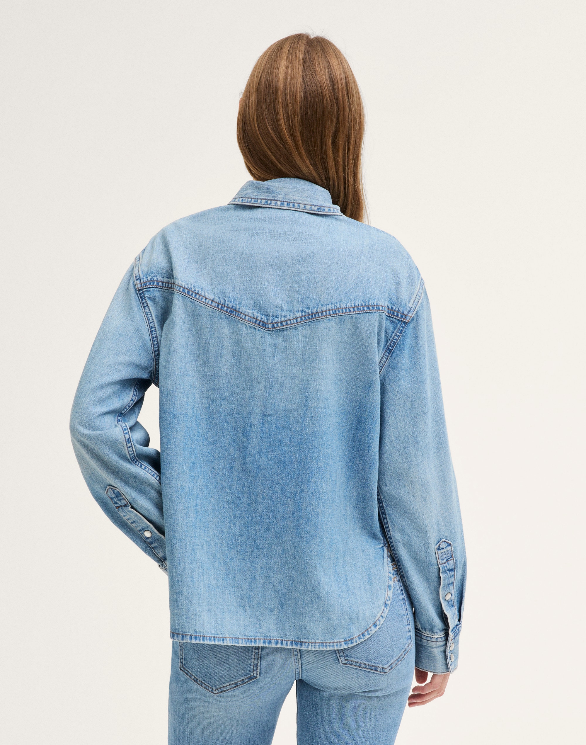 Denim Oversized Western Shirt