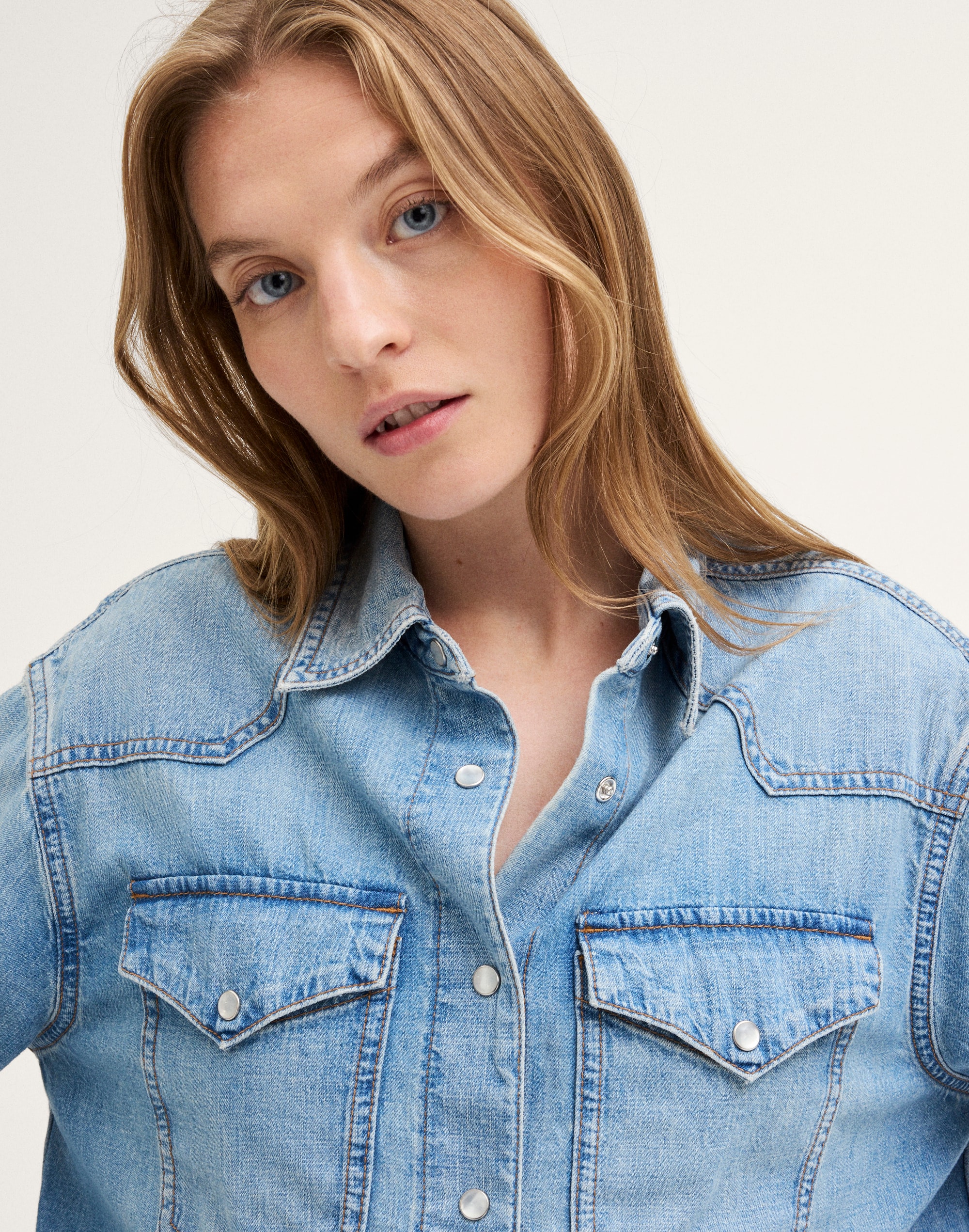 Denim Oversized Western Shirt