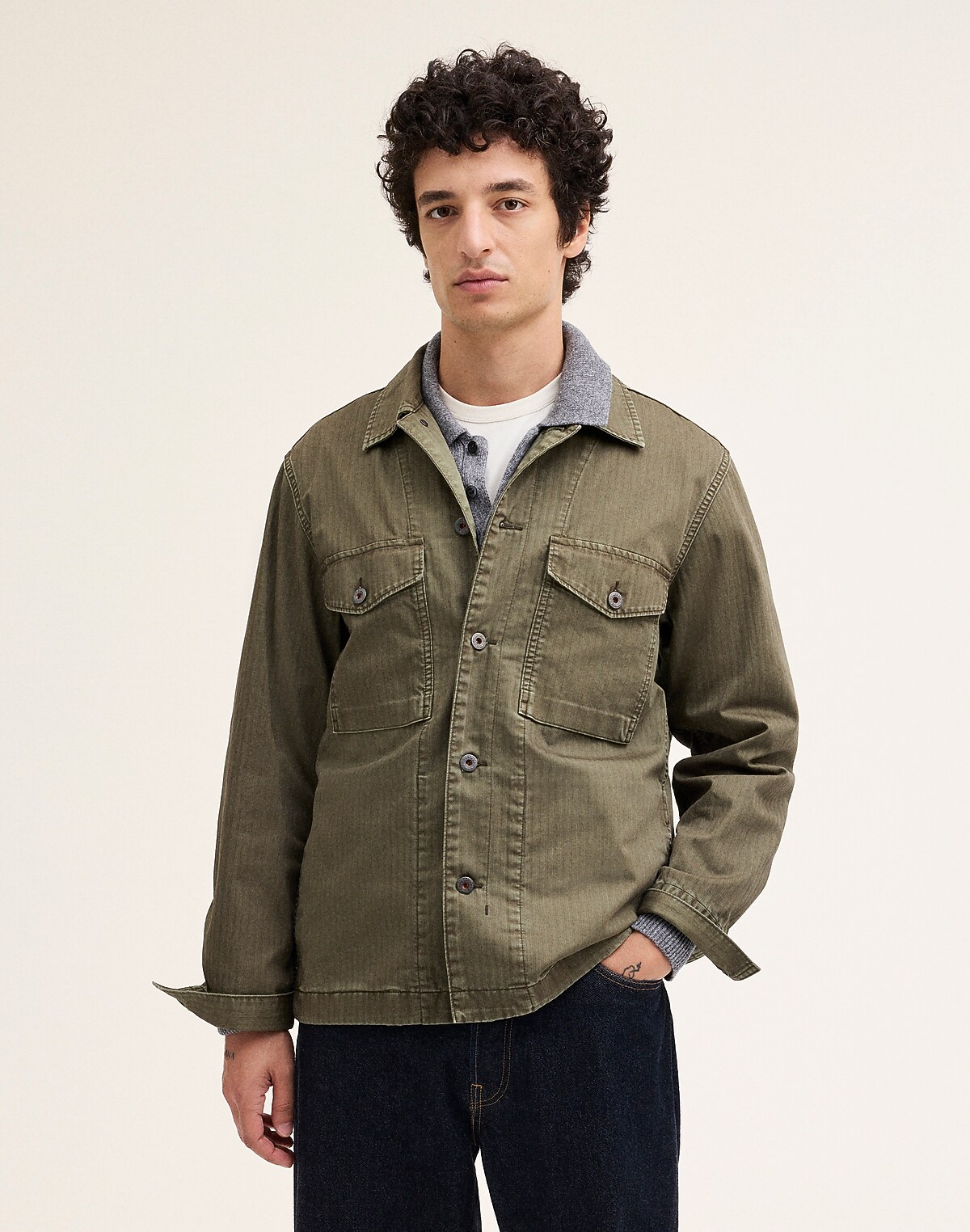Herringbone Shirt-Jacket