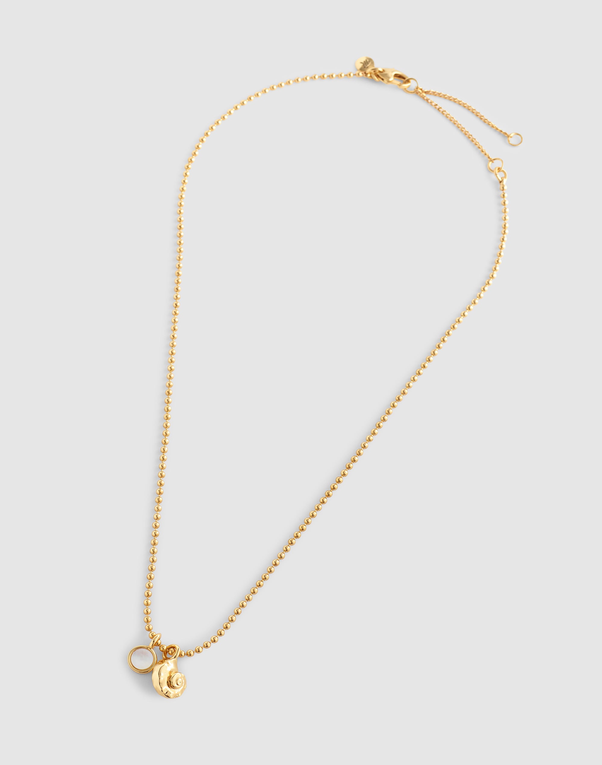 Mother-of-Pearl Ball Chain Necklace