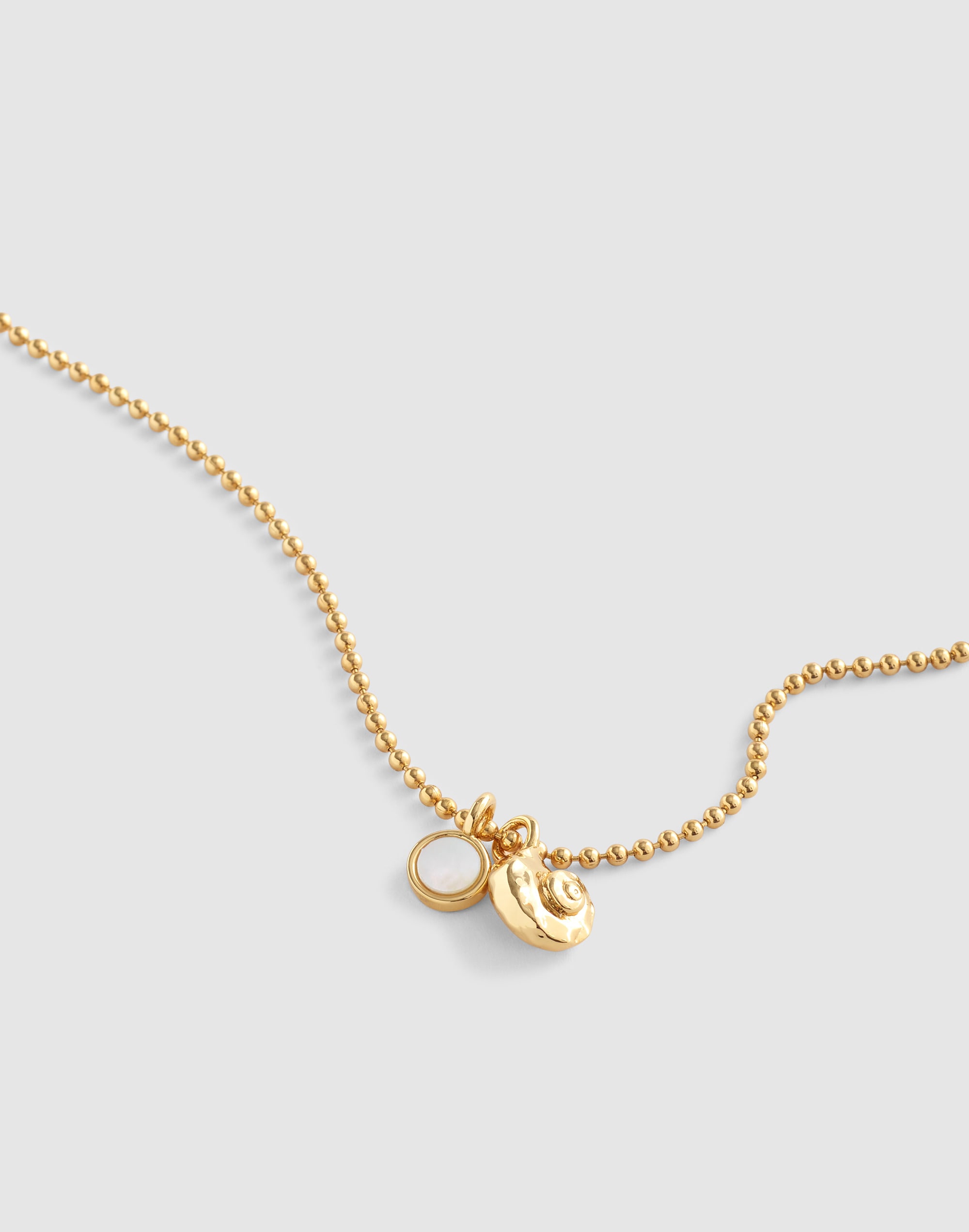 Mother-of-Pearl Ball Chain Necklace