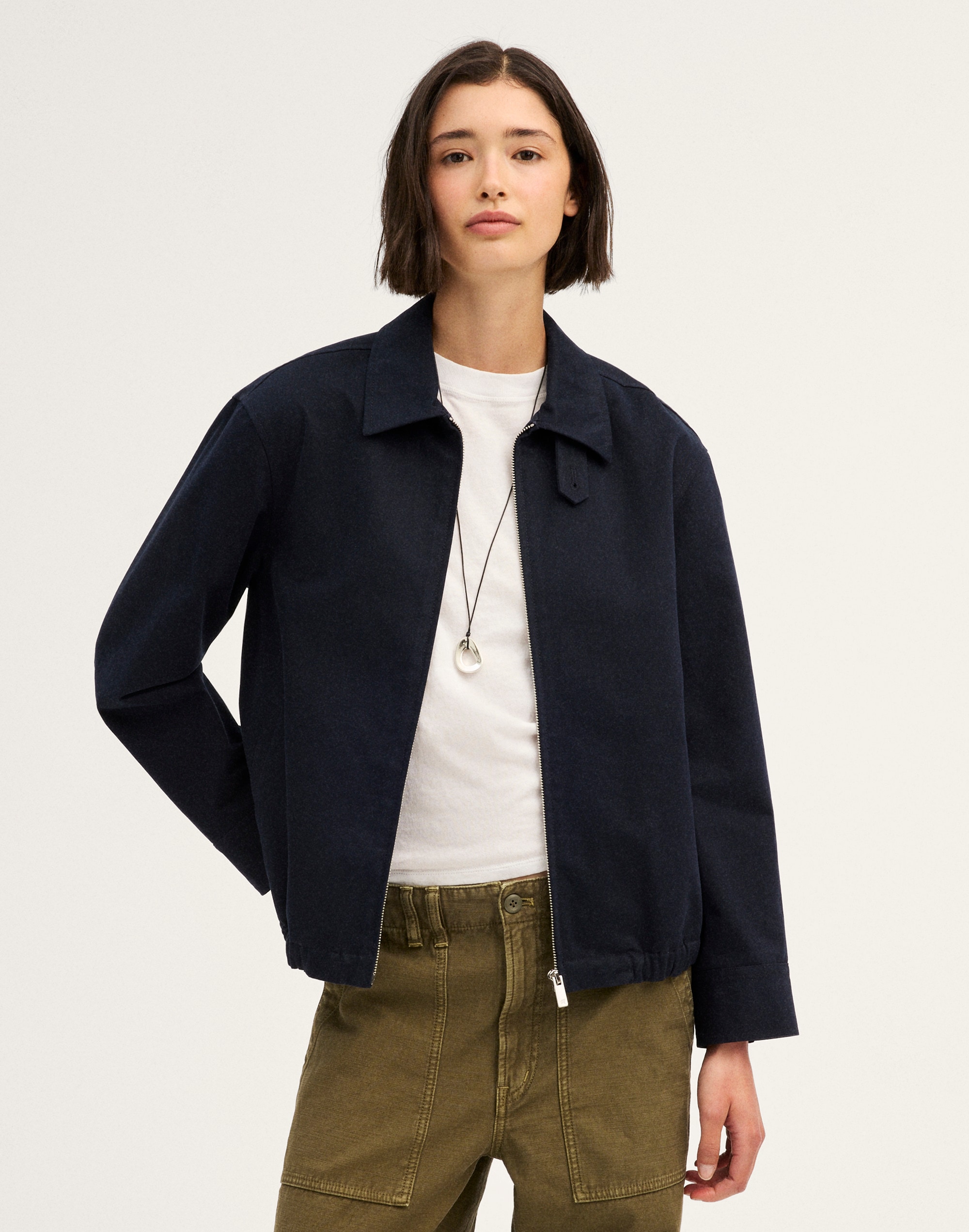 Madewell Relaxed Bomber Jacket In Deep Indigo