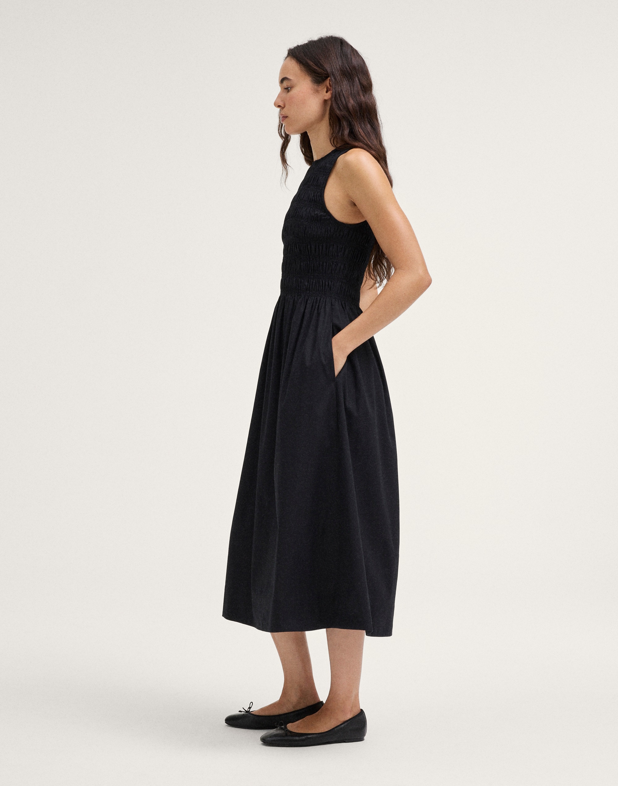 Smocked Racerback Midi Dress