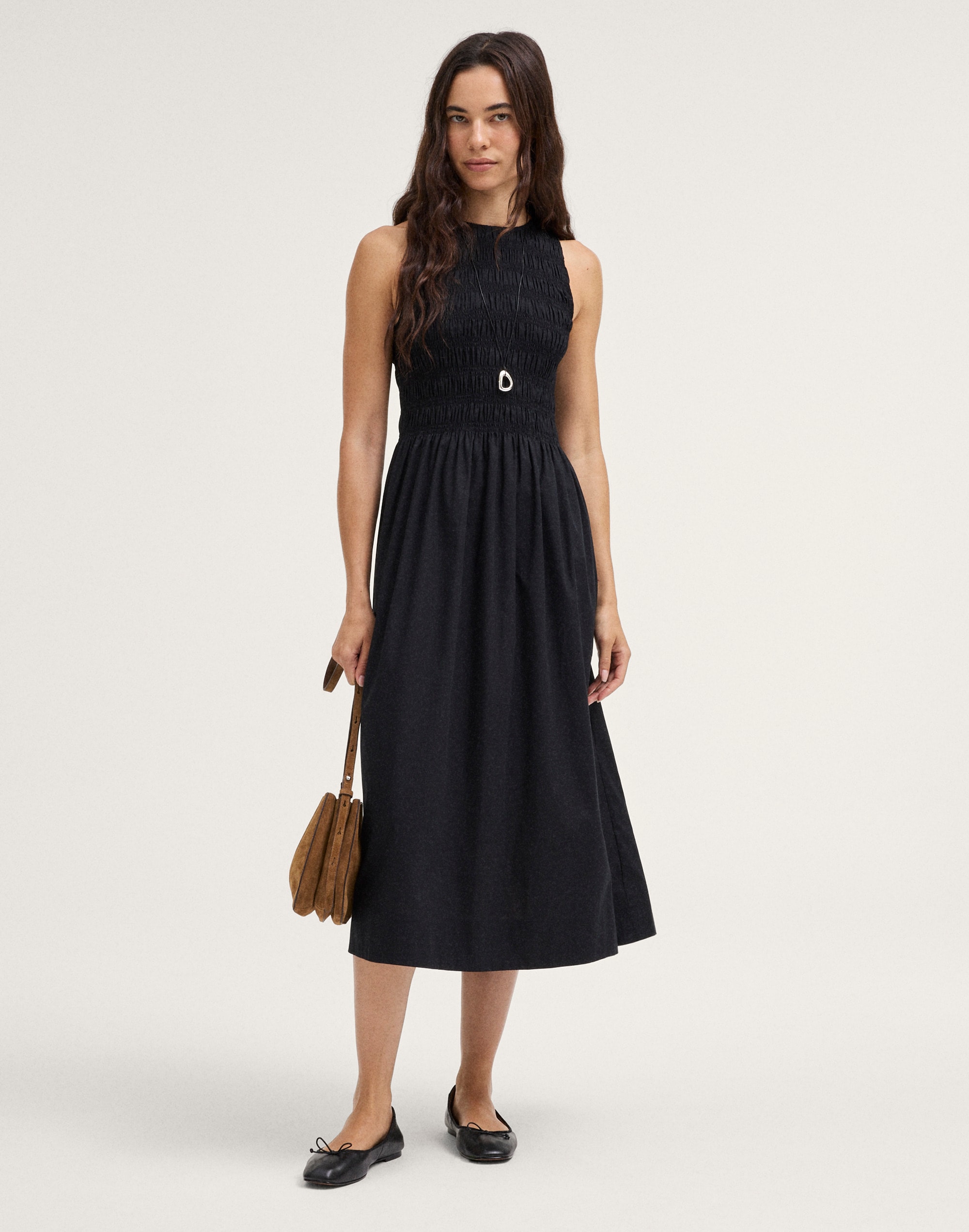 Smocked Racerback Midi Dress