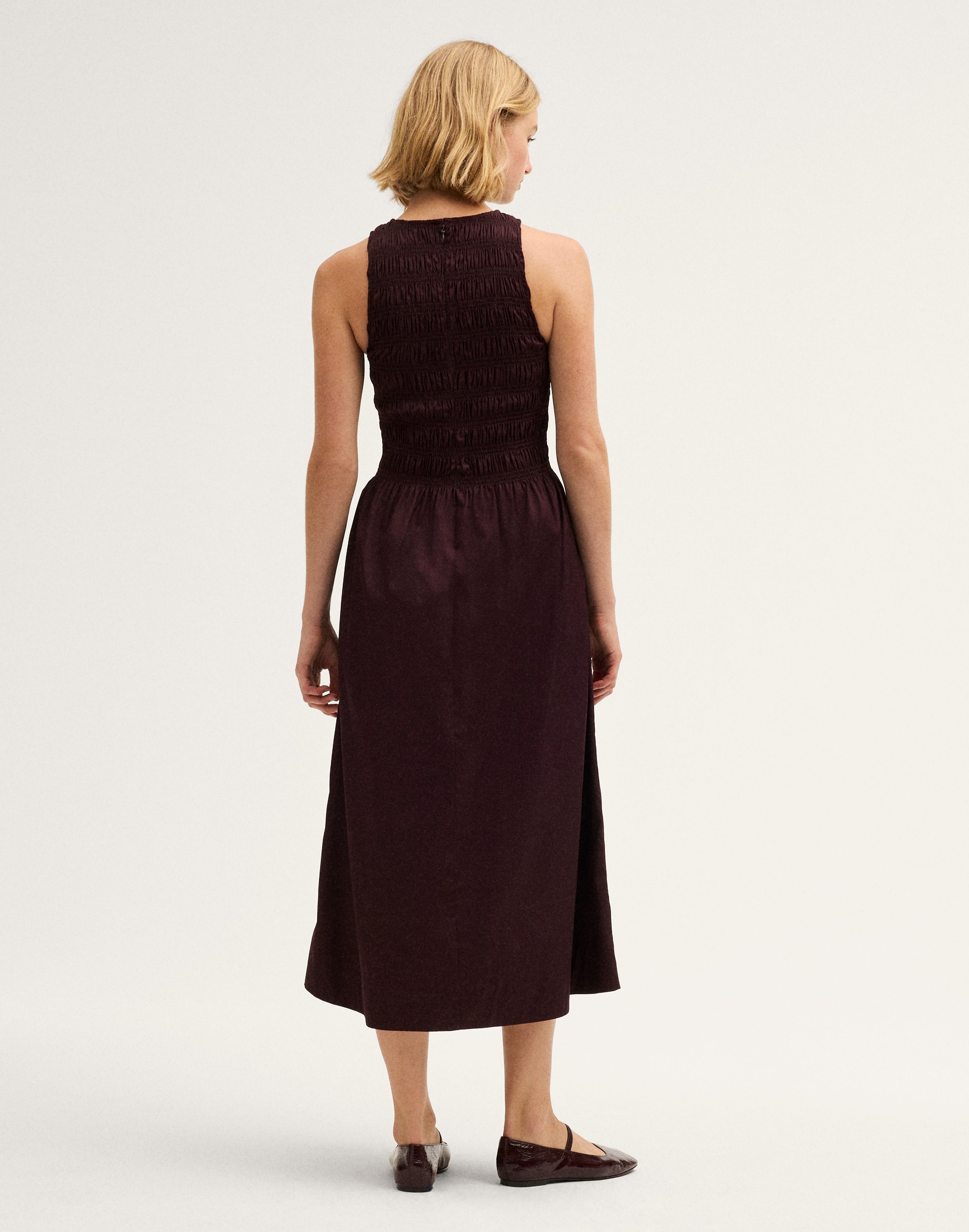 Smocked Racerback Midi Dress