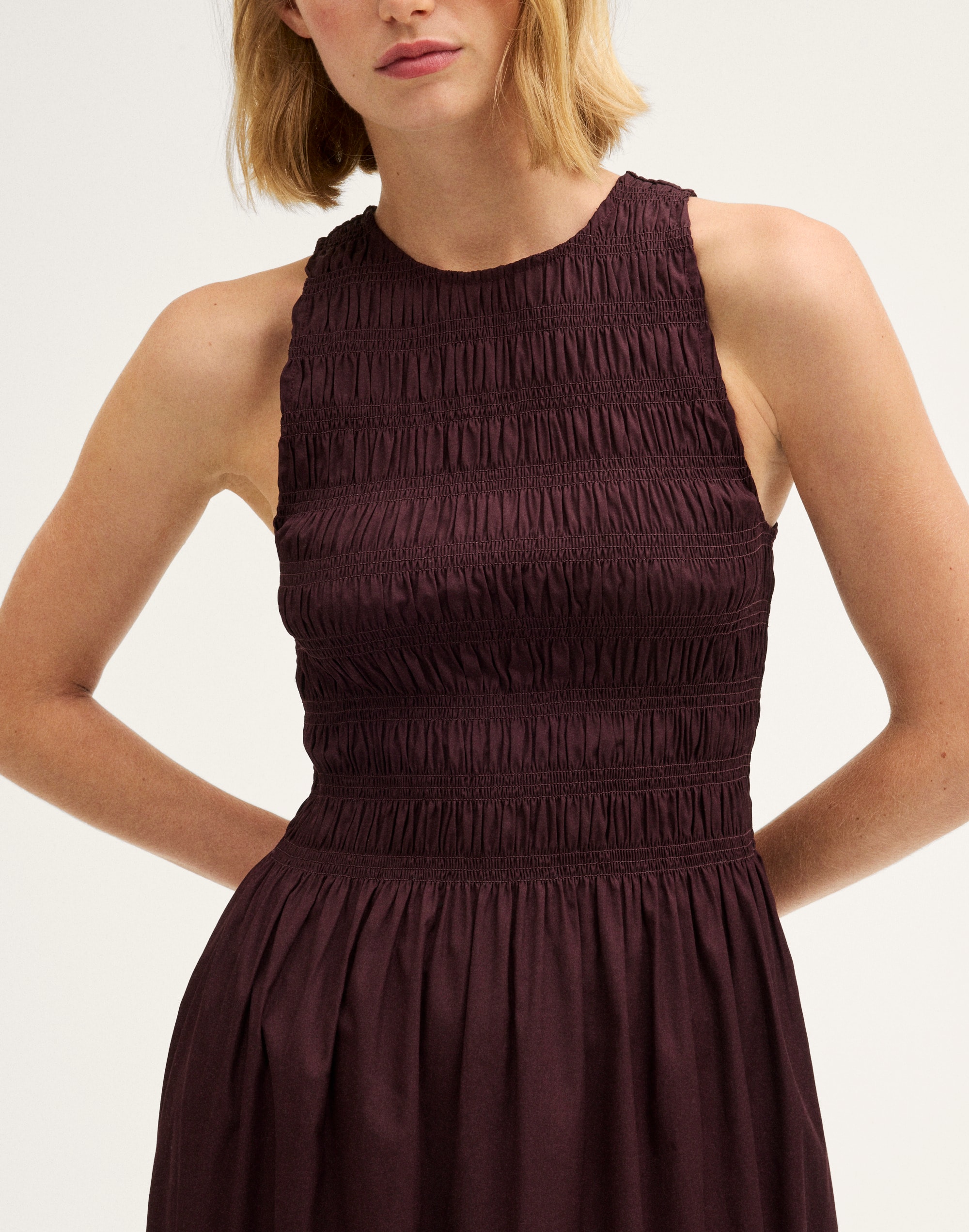 Smocked Racerback Midi Dress