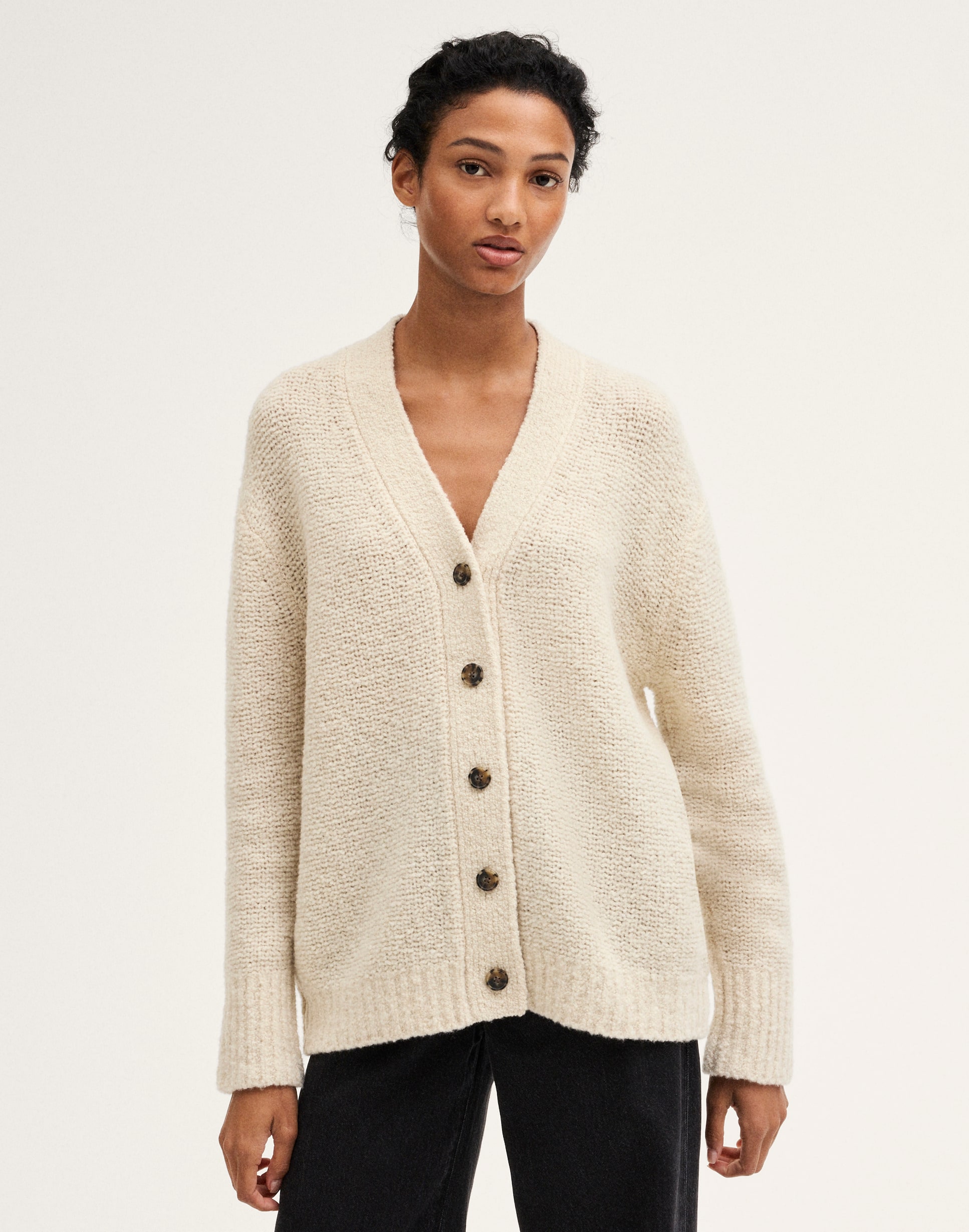 Oversize Boucl&eacute; Cardigan
