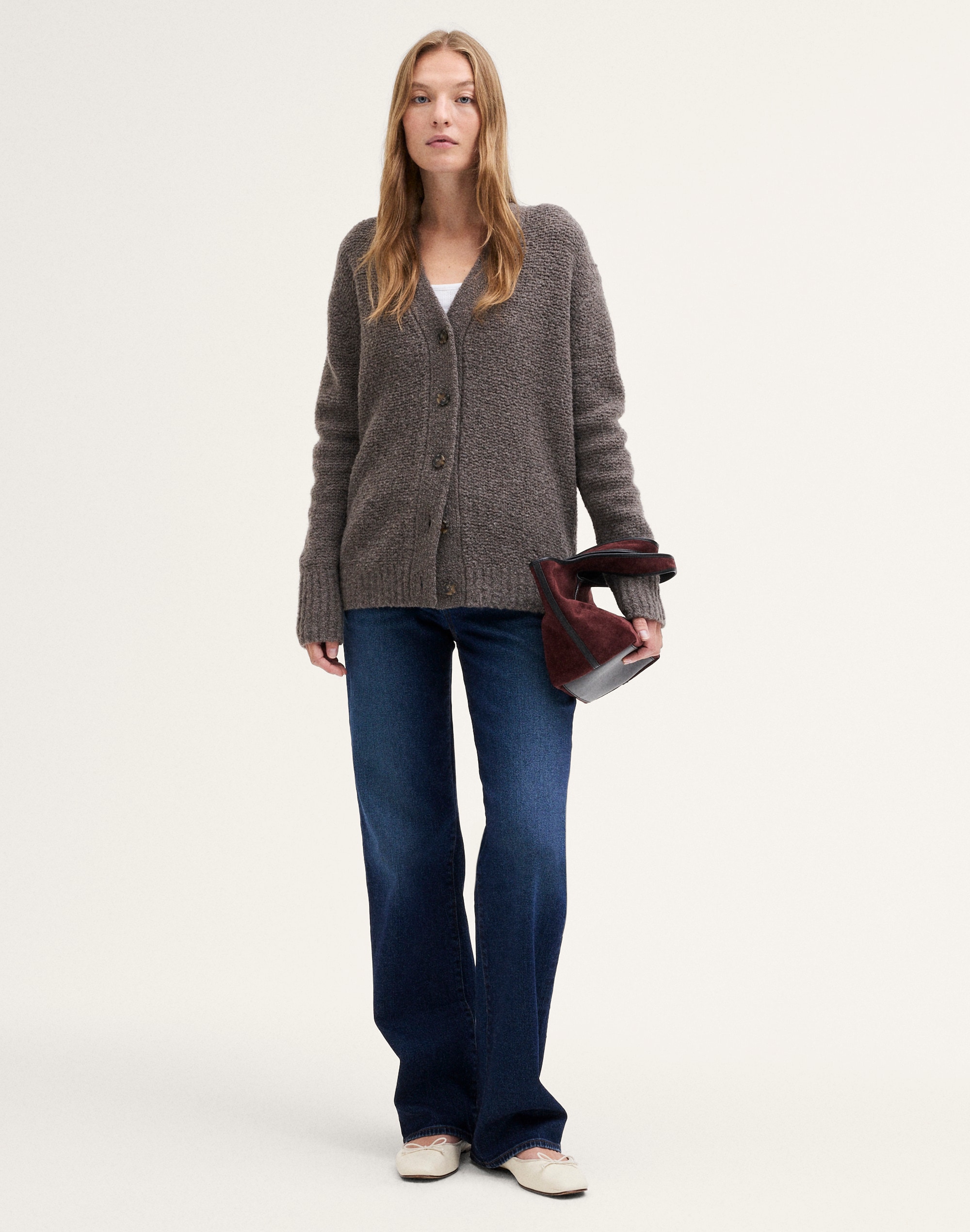 Oversize Boucl&eacute; Cardigan