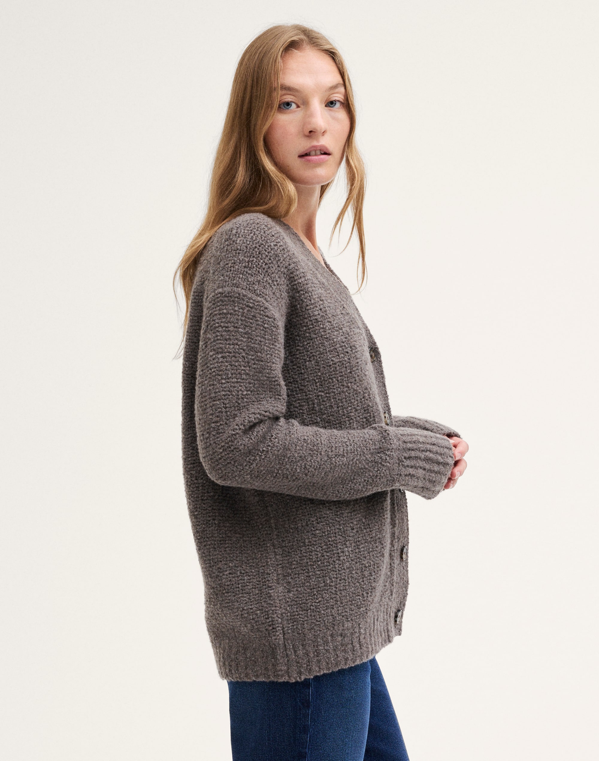 Oversize Boucl&eacute; Cardigan