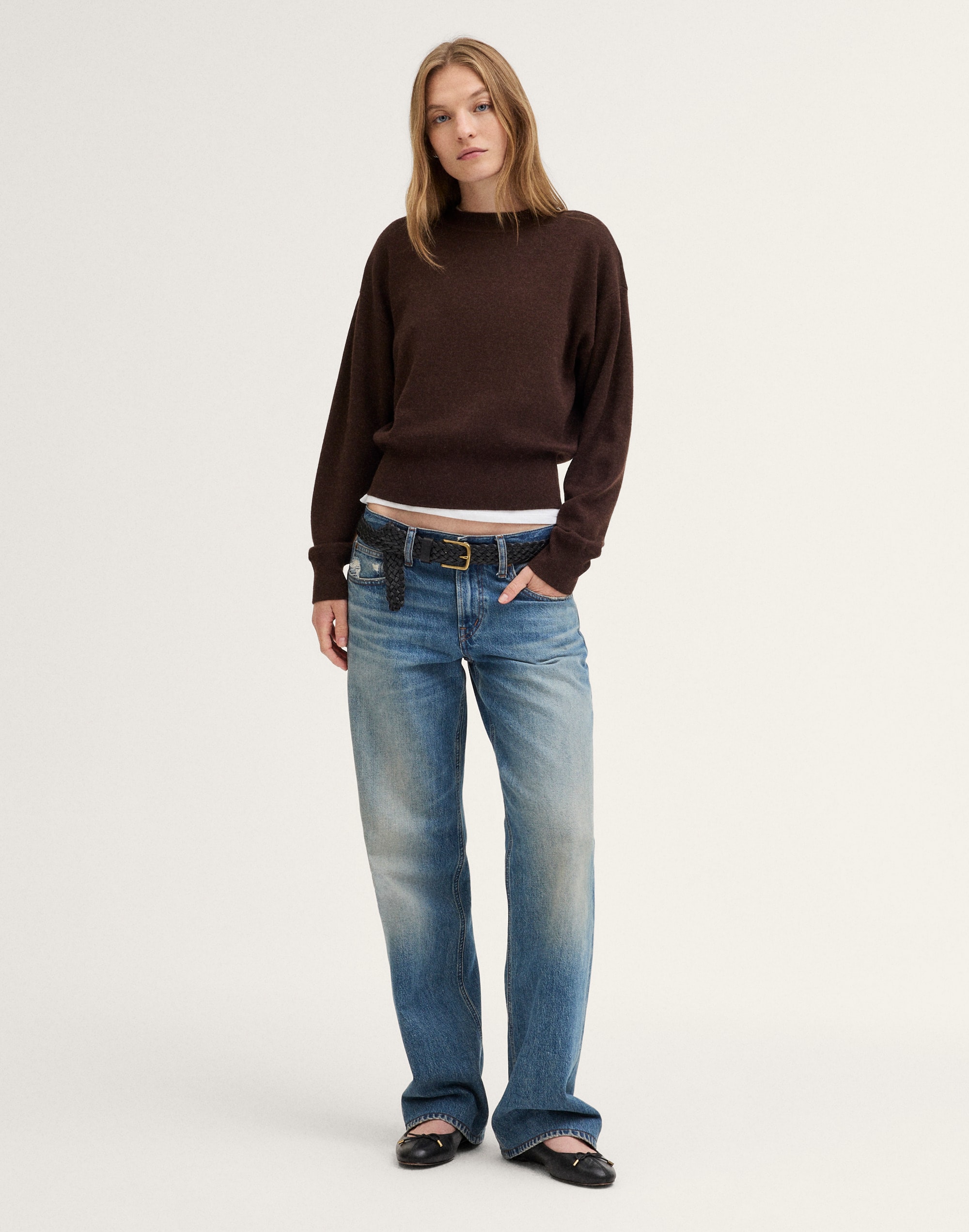 The Shae Crewneck Sweater in Merino-Silk Blend