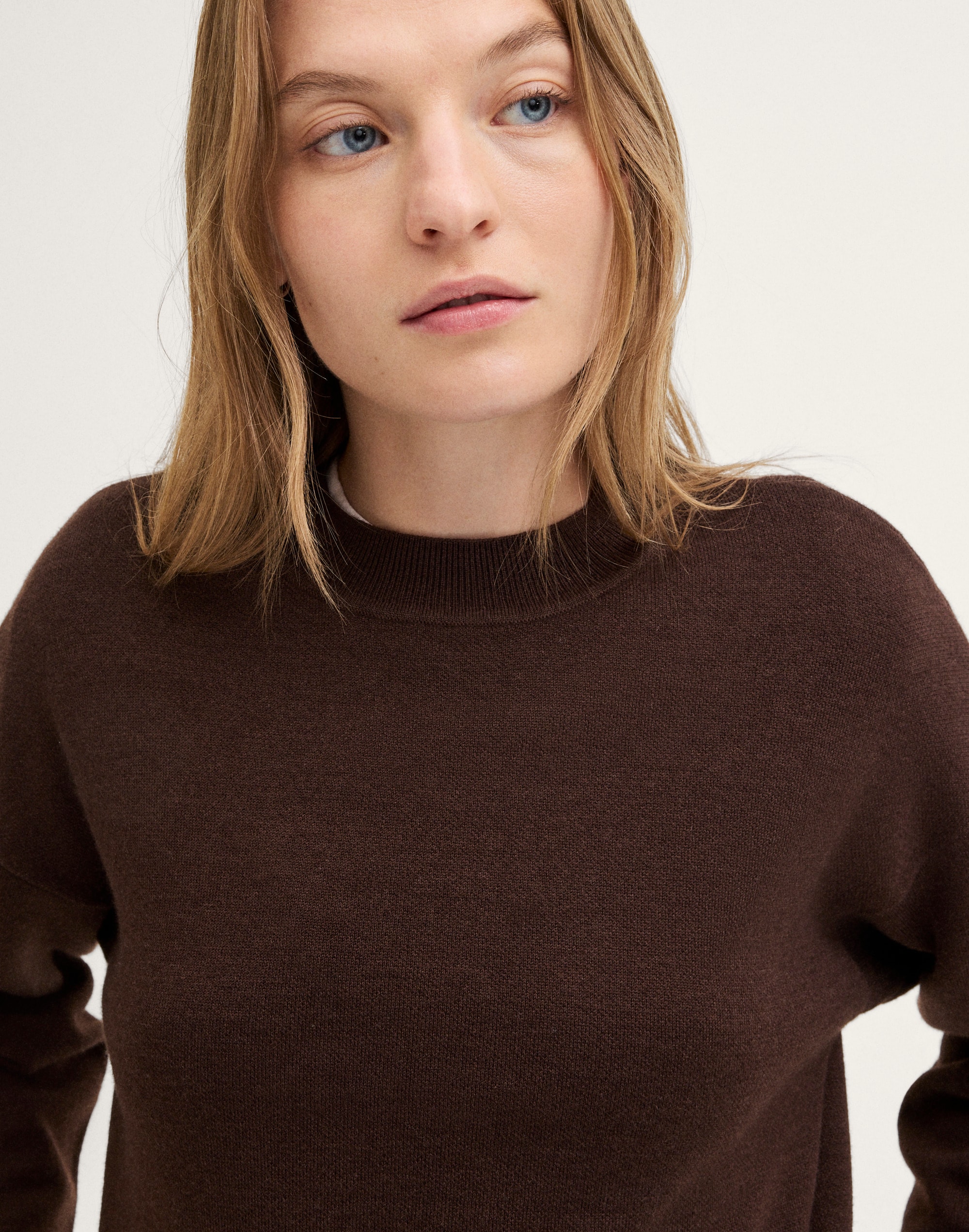 The Shae Crewneck Sweater in Merino-Silk Blend