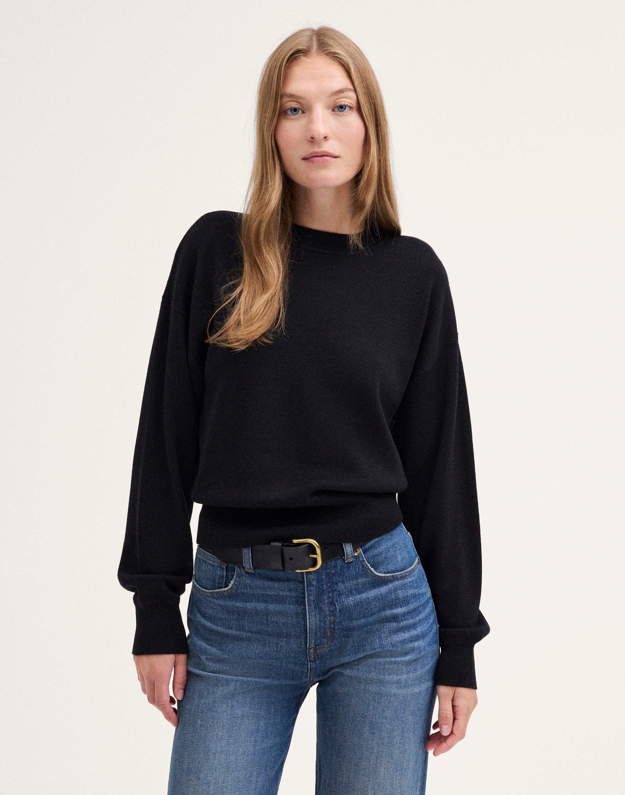 The Casey Crewneck Sweater in Merino-Silk Blend