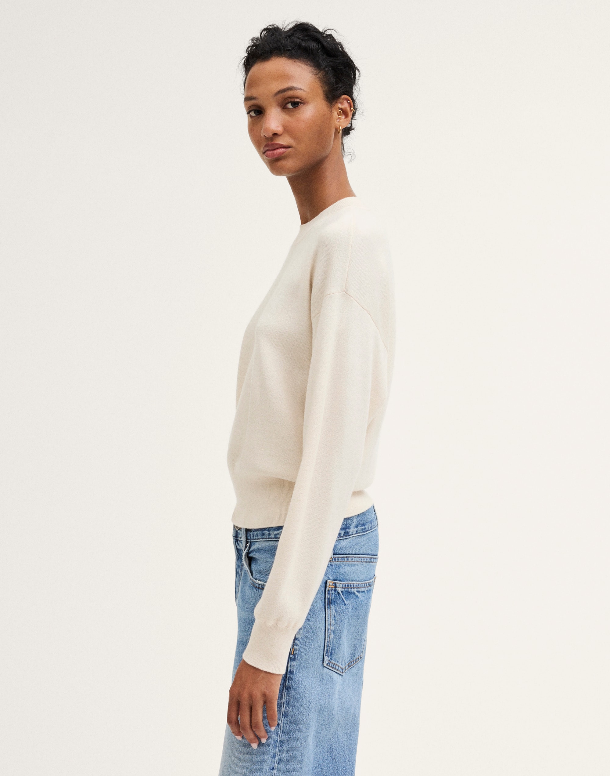 The Shae Crewneck Sweater in Merino-Silk Blend