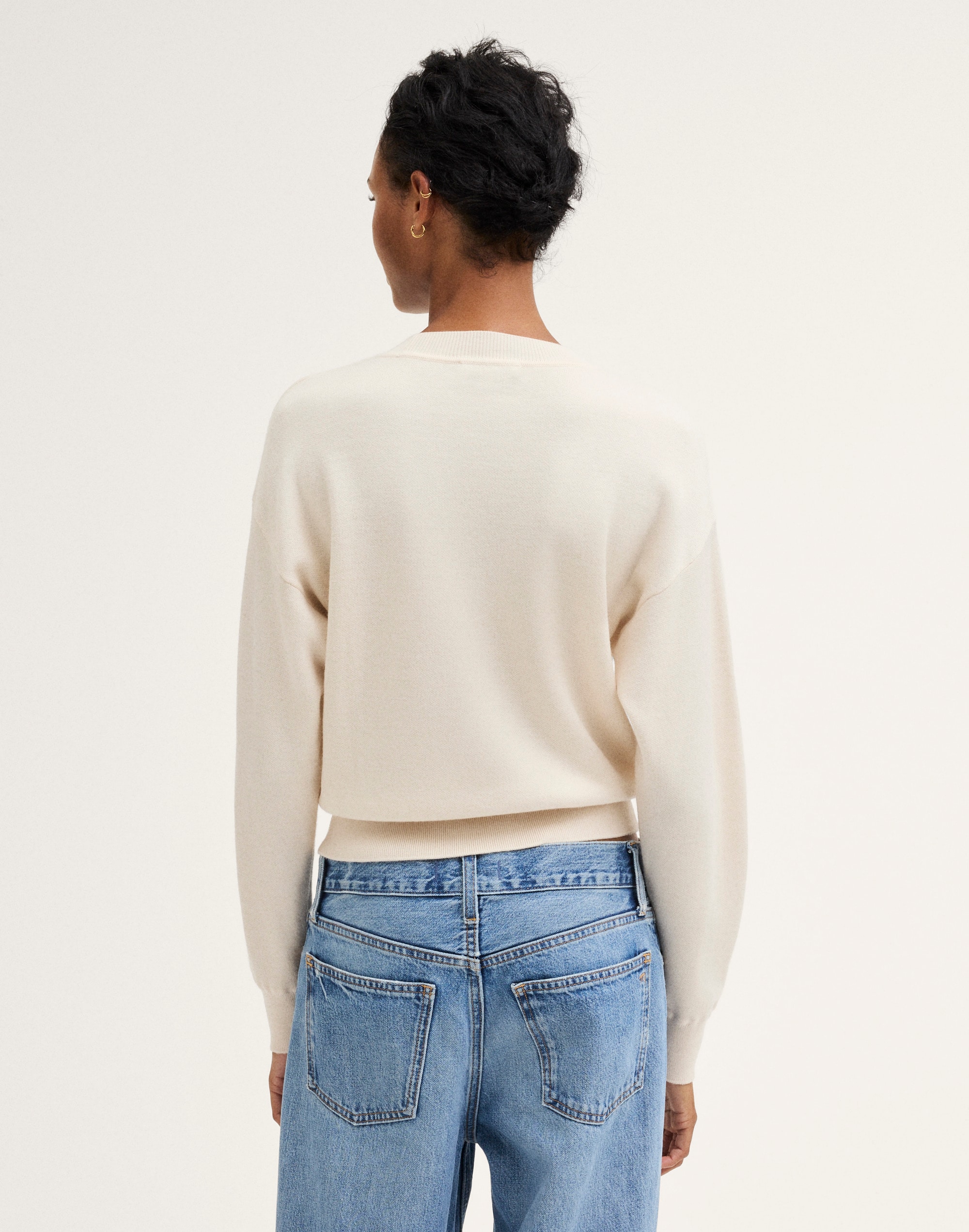 The Shae Crewneck Sweater in Merino-Silk Blend