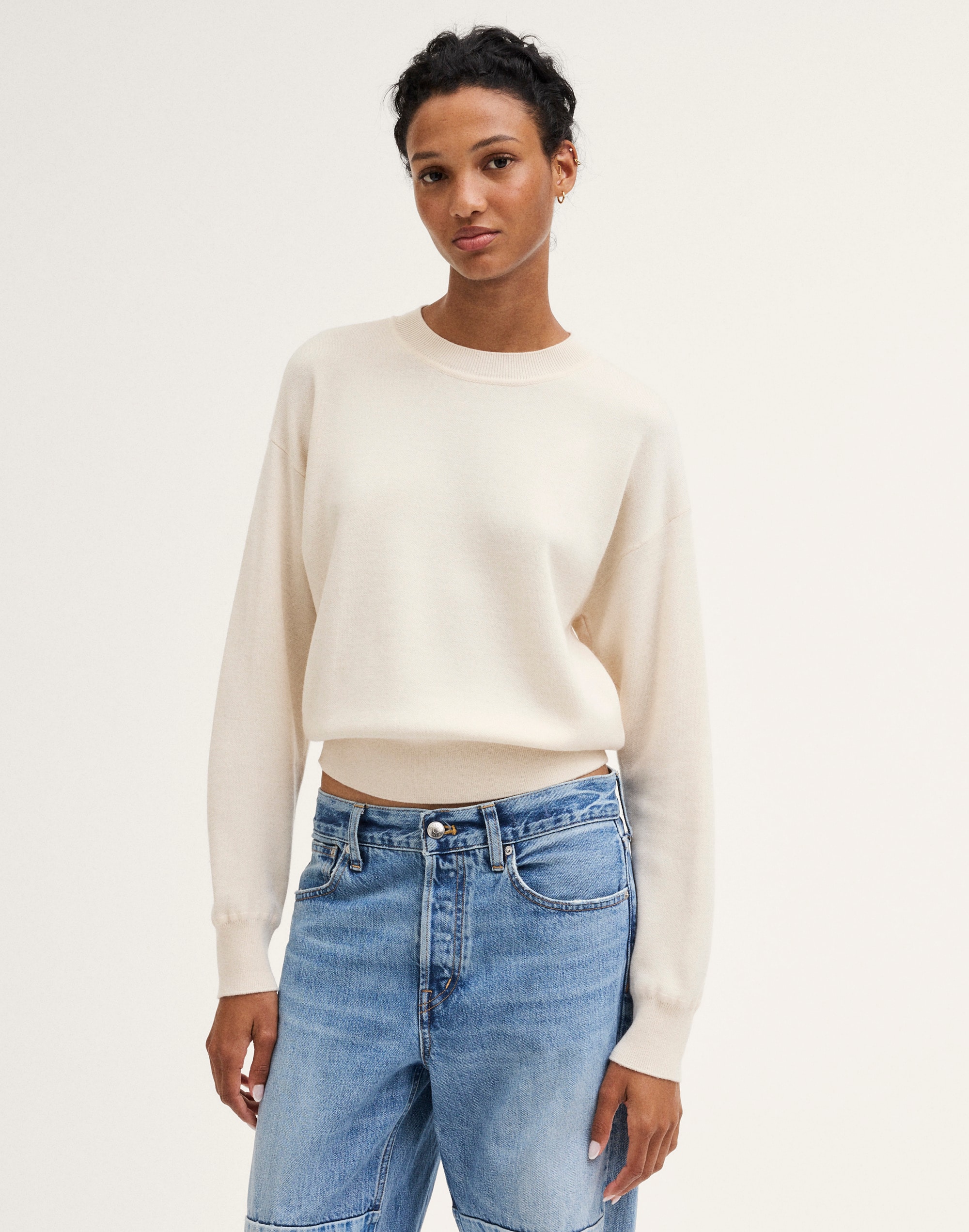 The Shae Crewneck Sweater in Merino-Silk Blend