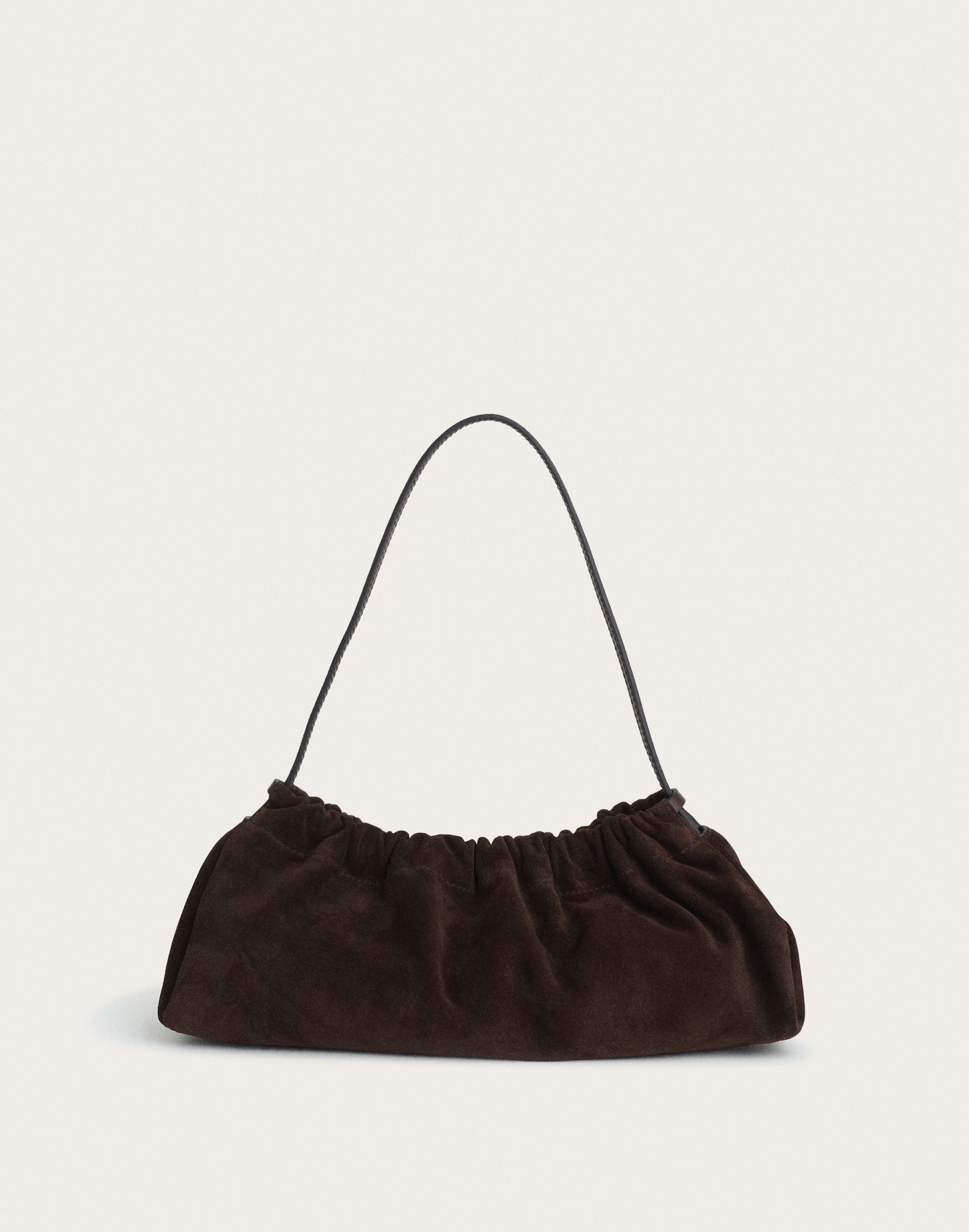 Madewell Ruched Clutch In Dark Carob