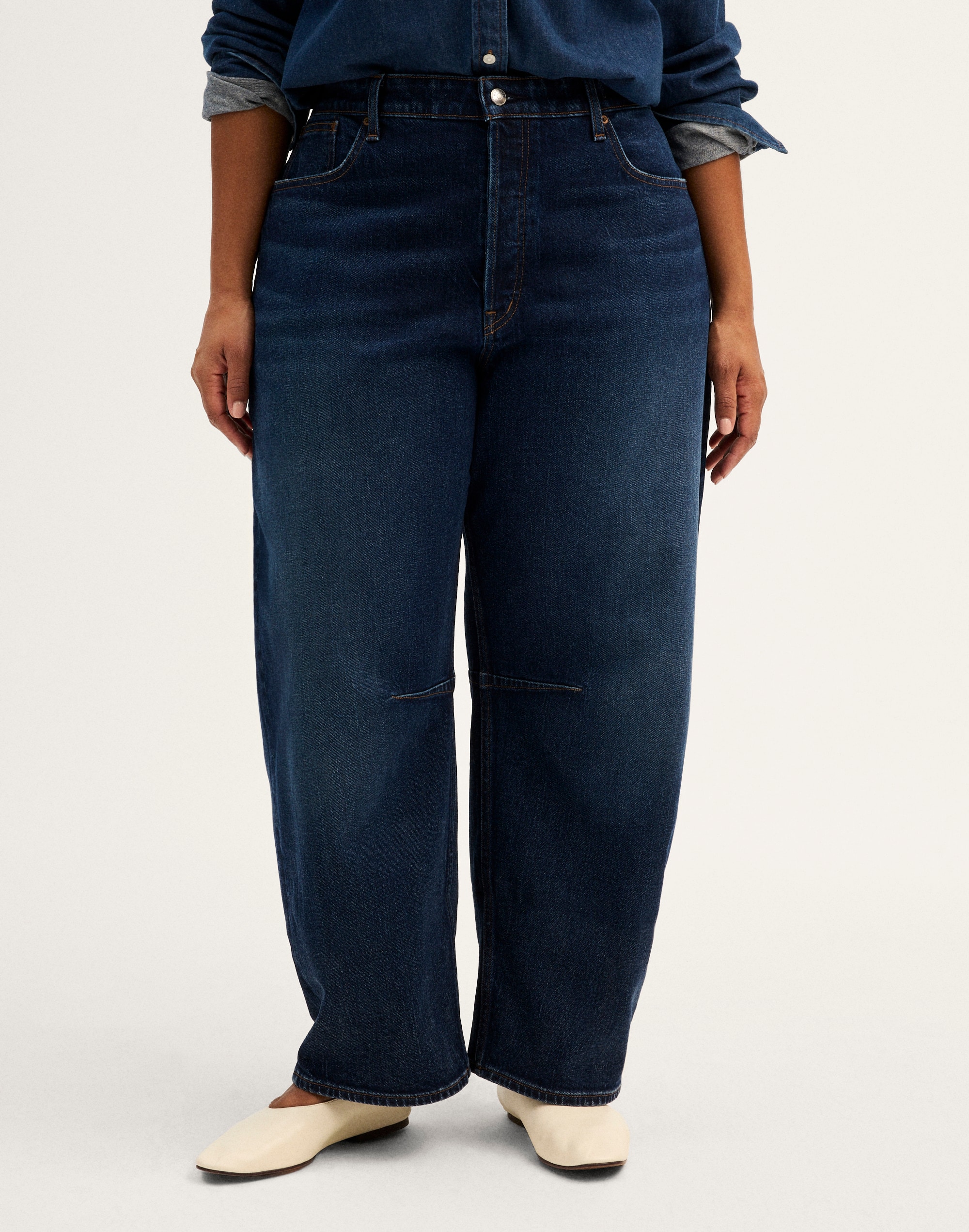 The Plus Darted Barrel-Leg Jean