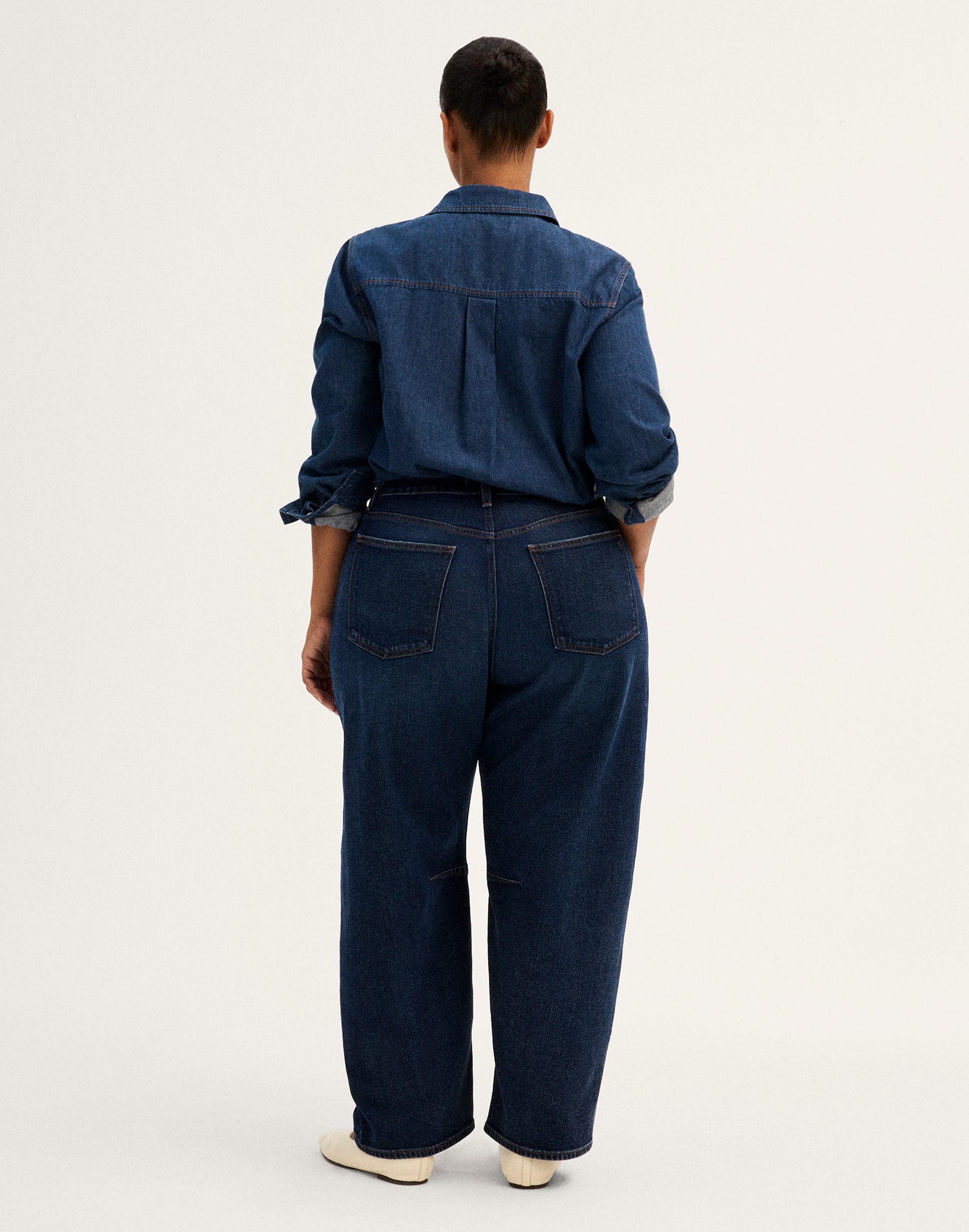 The Plus Darted Barrel-Leg Jean