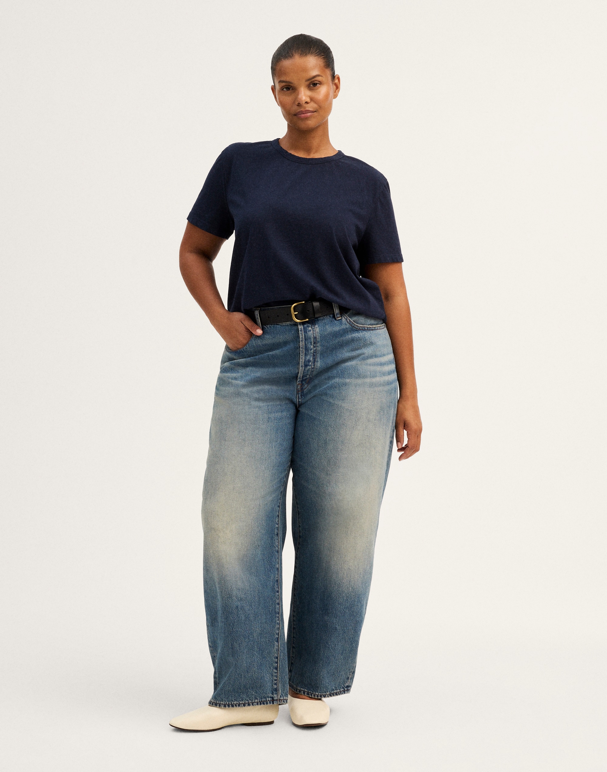 the plus barrel-leg jean