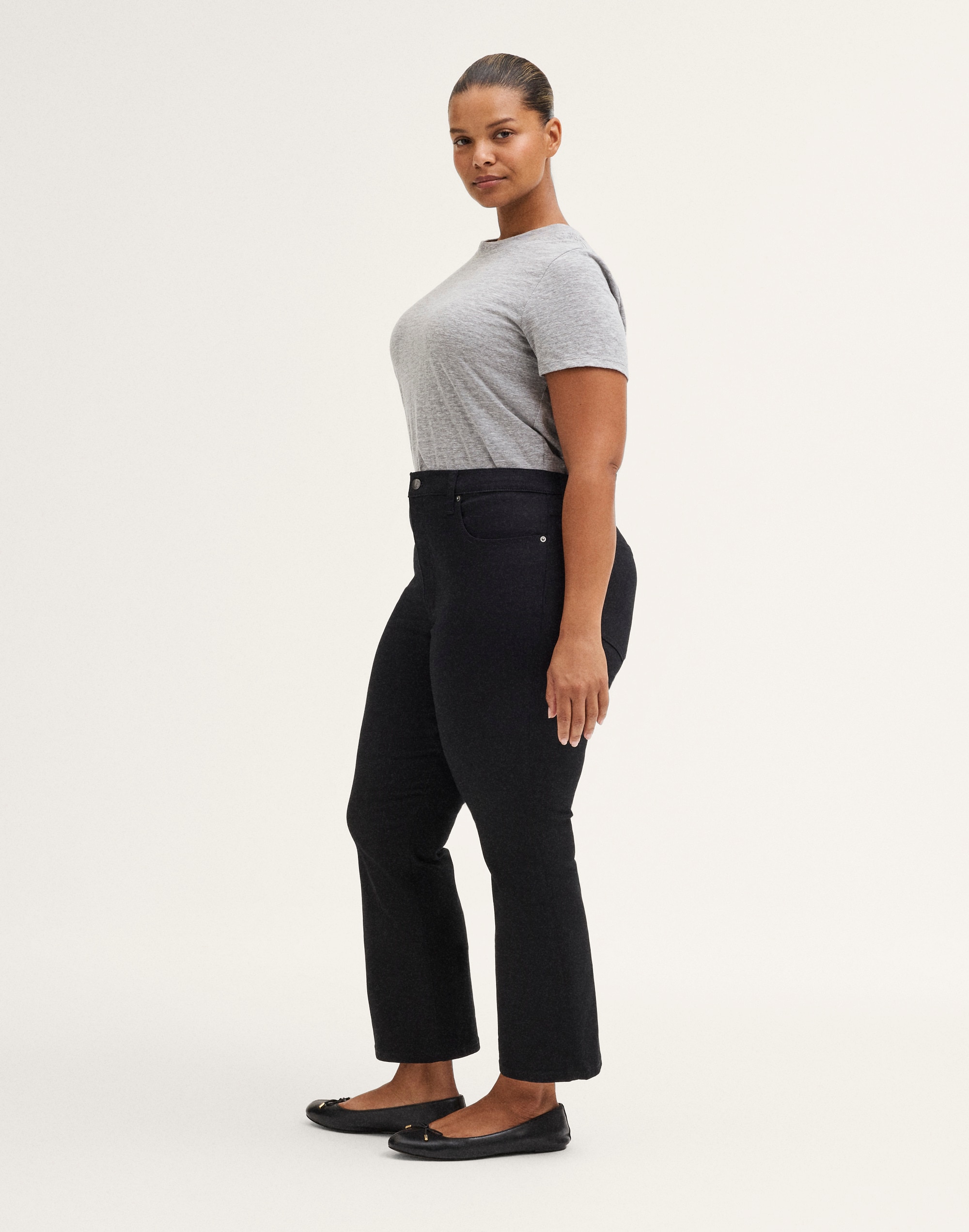 The Plus Flare Crop Jean in Super Stretch Denim