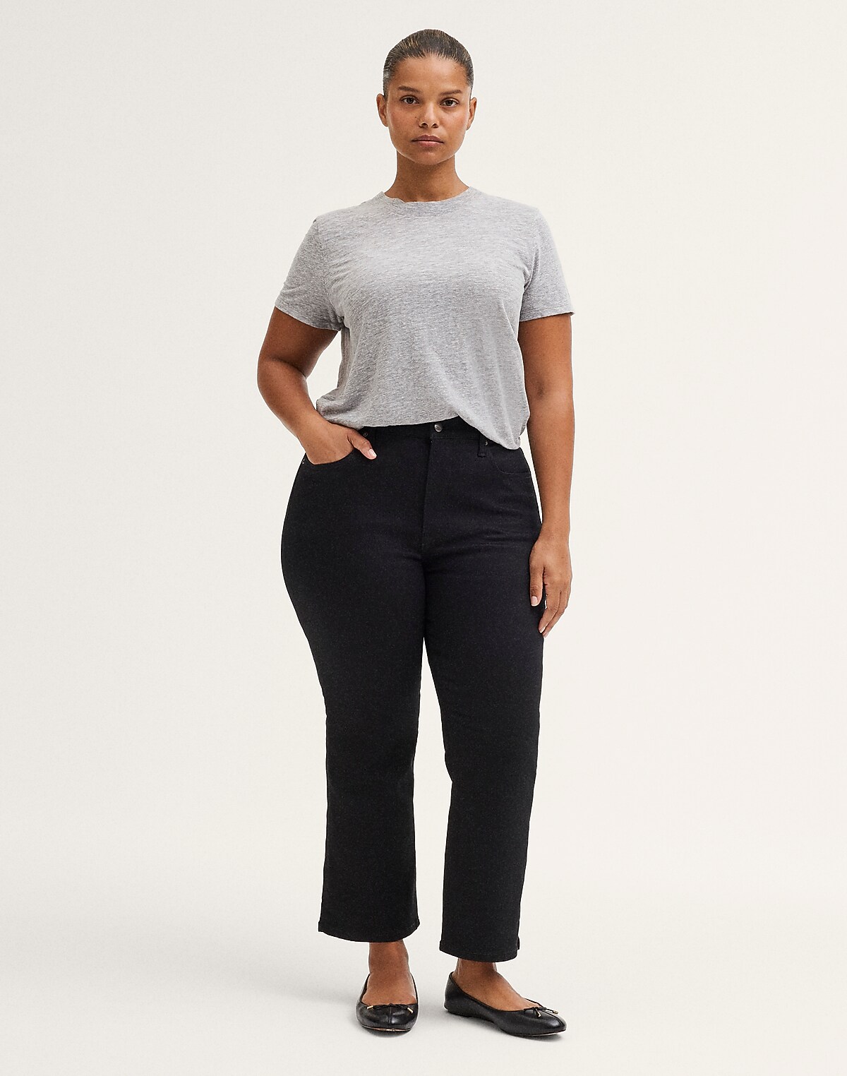 The Plus Flare Crop Jean in Super Stretch Denim