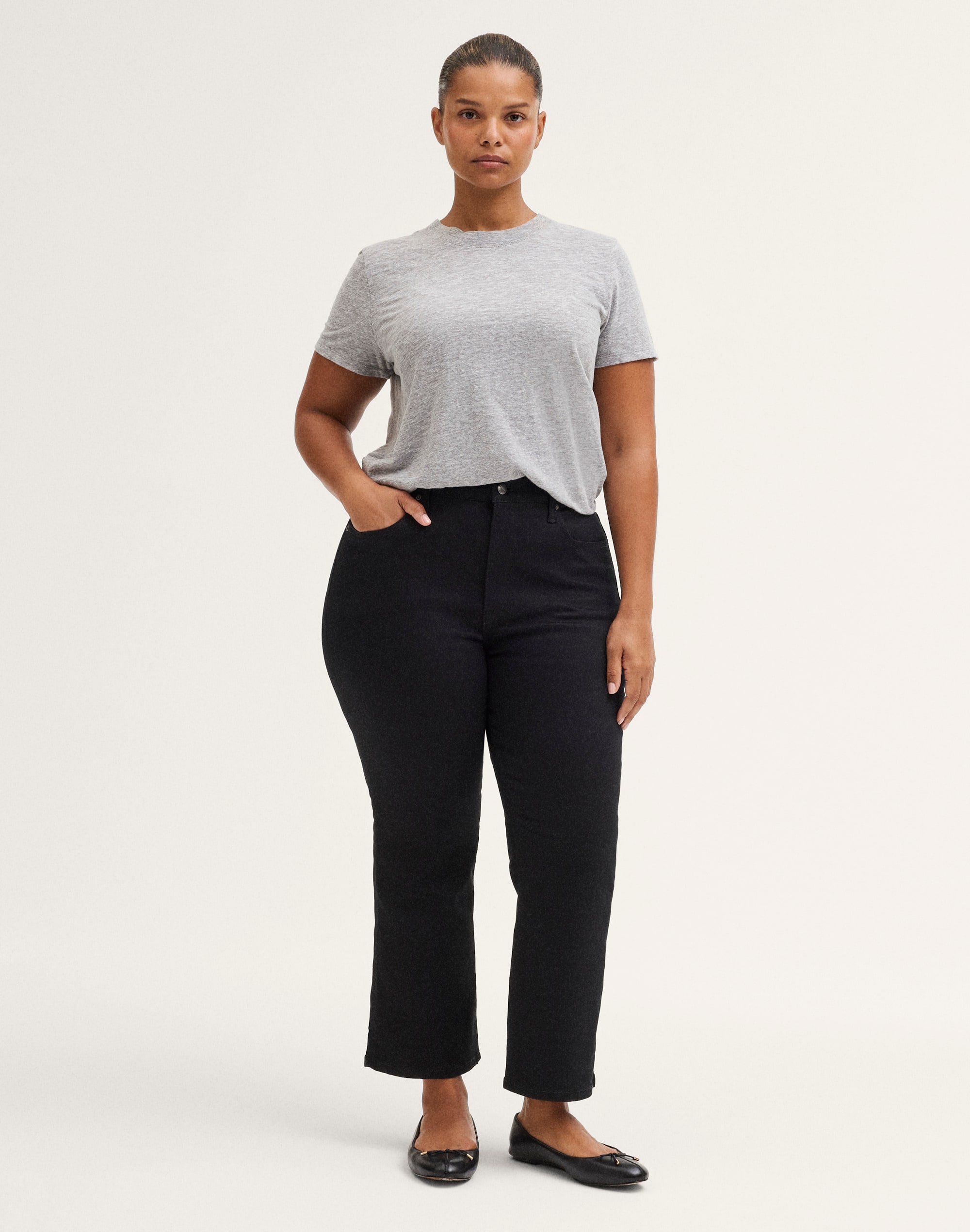 The Plus Flare Crop Jean in Super Stretch Denim