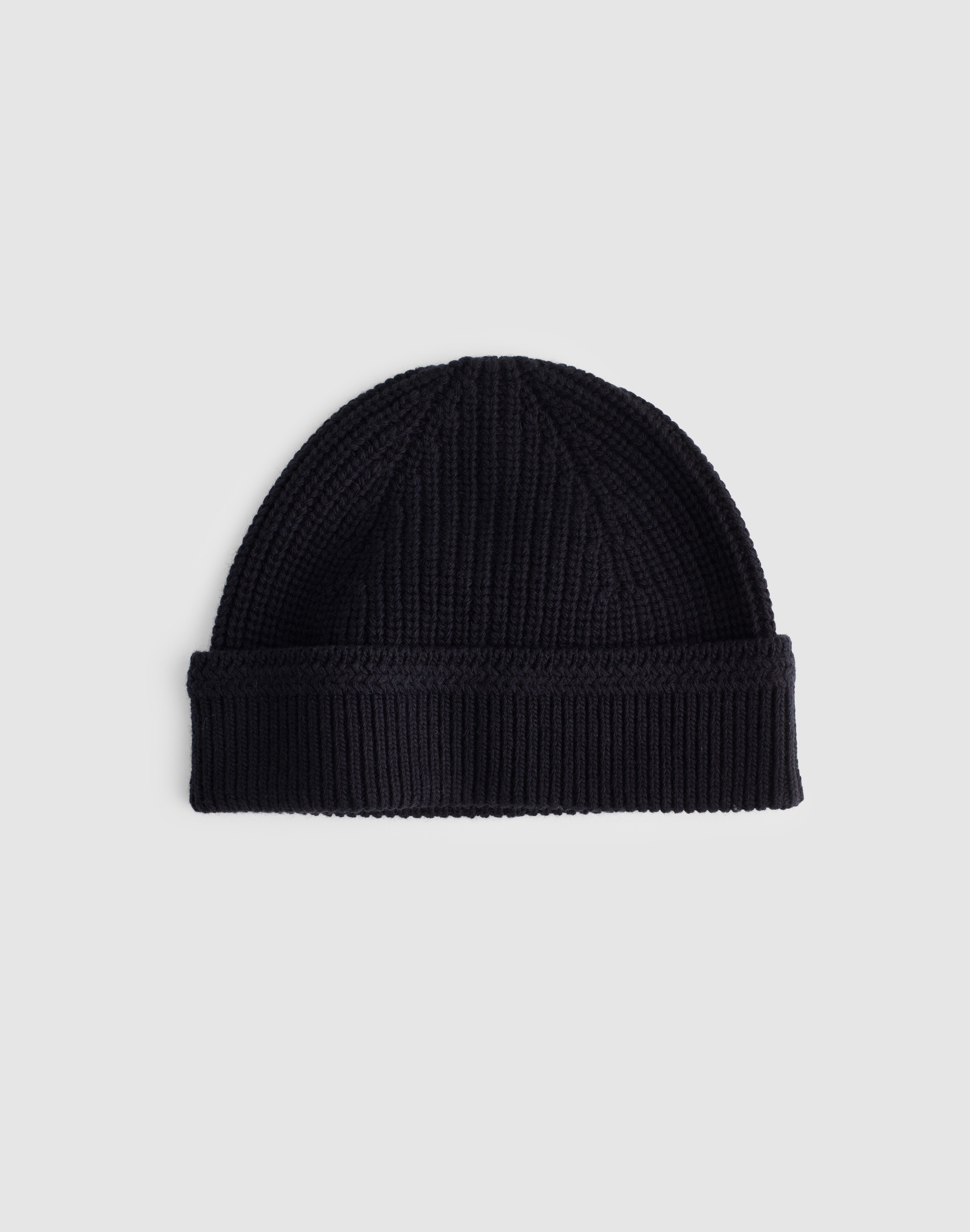Textured-Stitch Beanie in Harbor Wool Blend