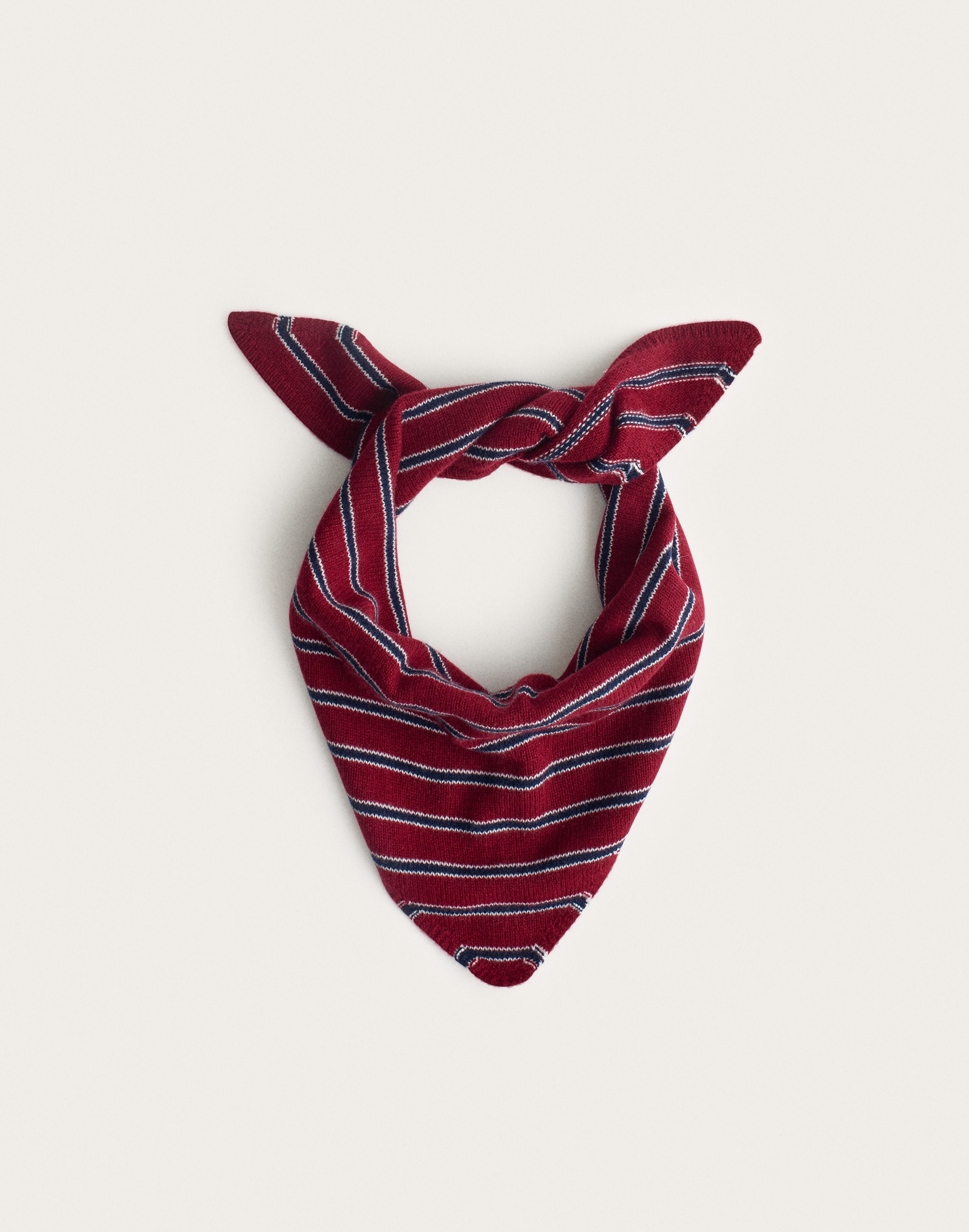 Striped Knit Bandana in 100% Wool