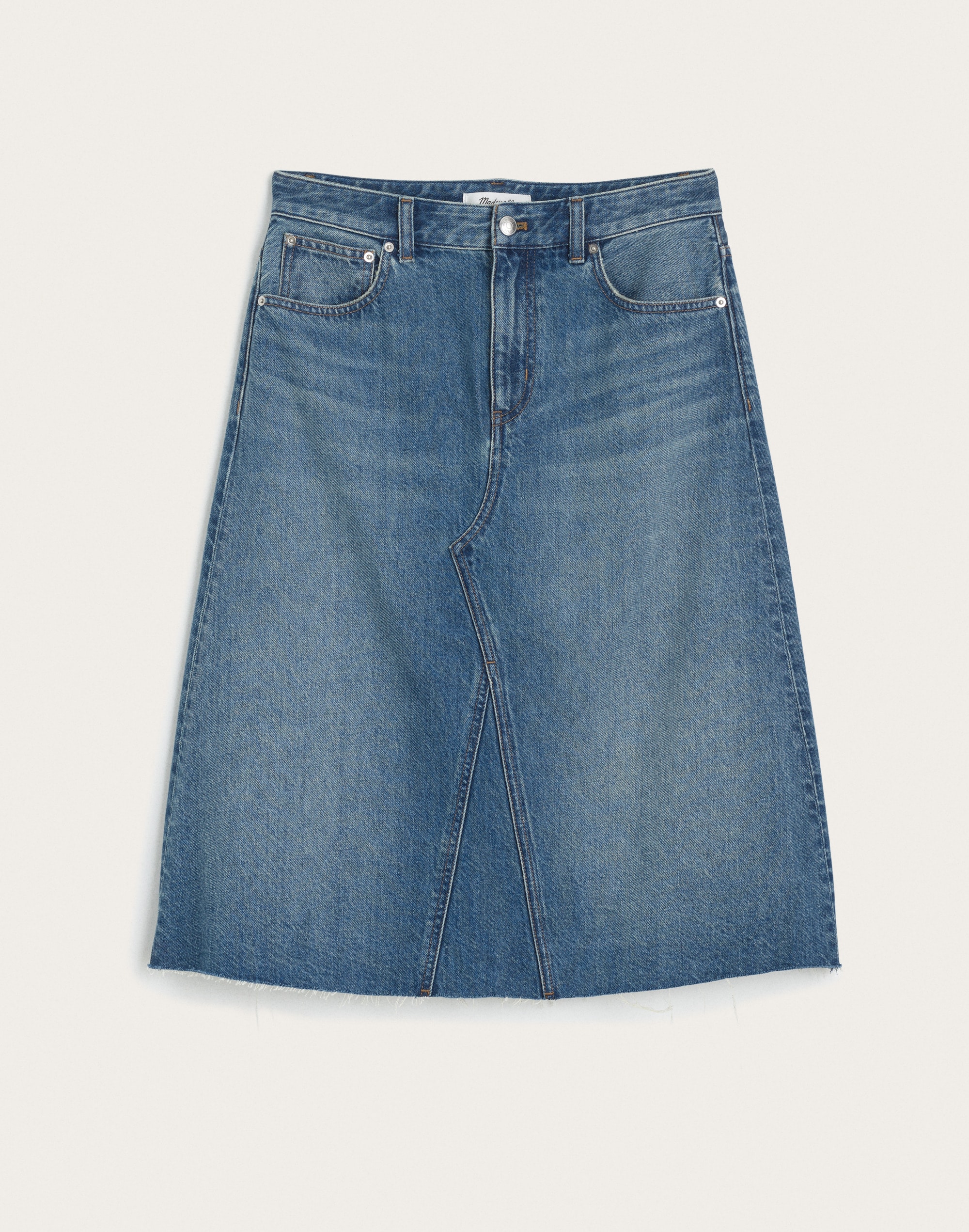 Plus Denim Midi Skirt