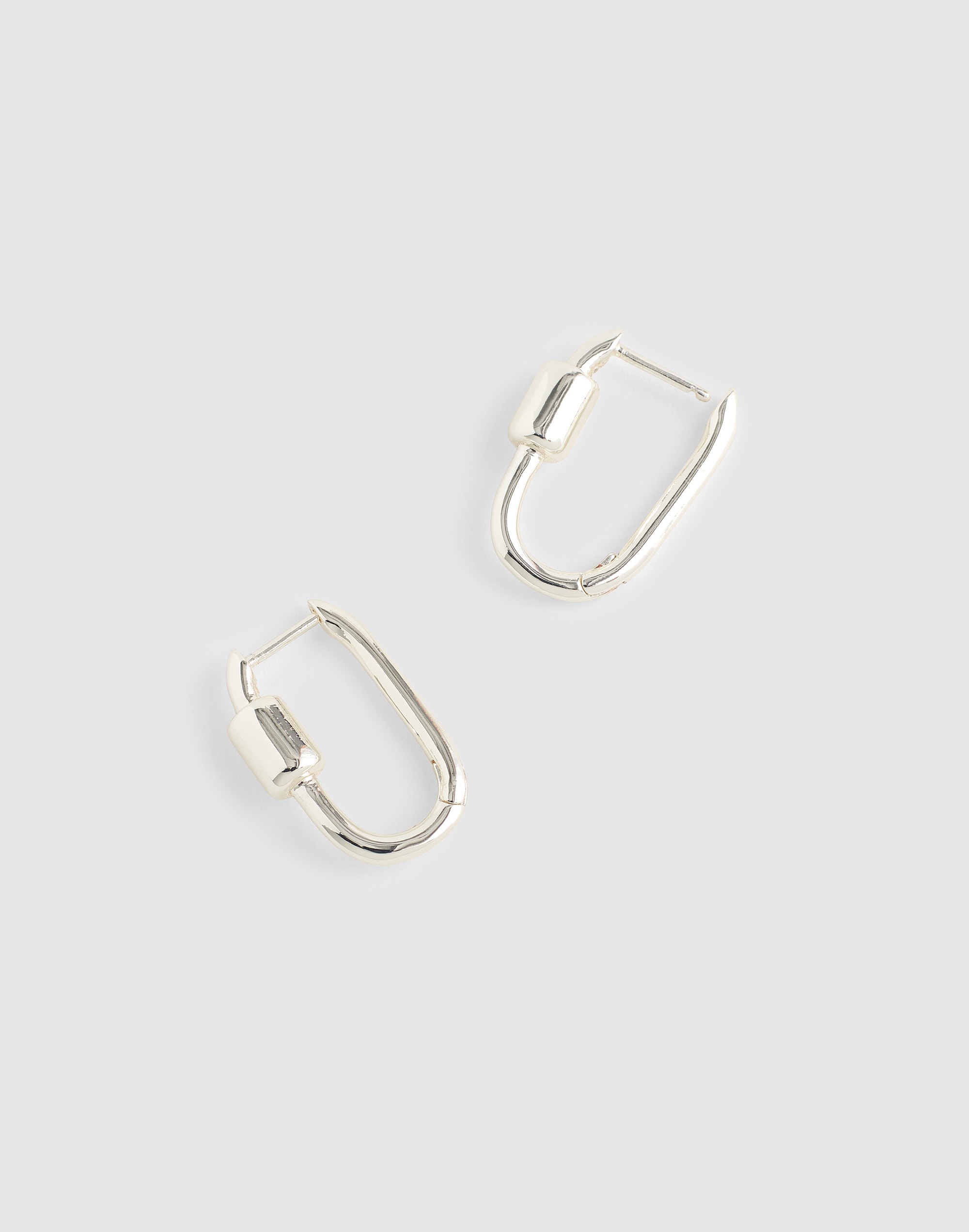 Madewell Carabiner Hoop Earrings In Warm Silver