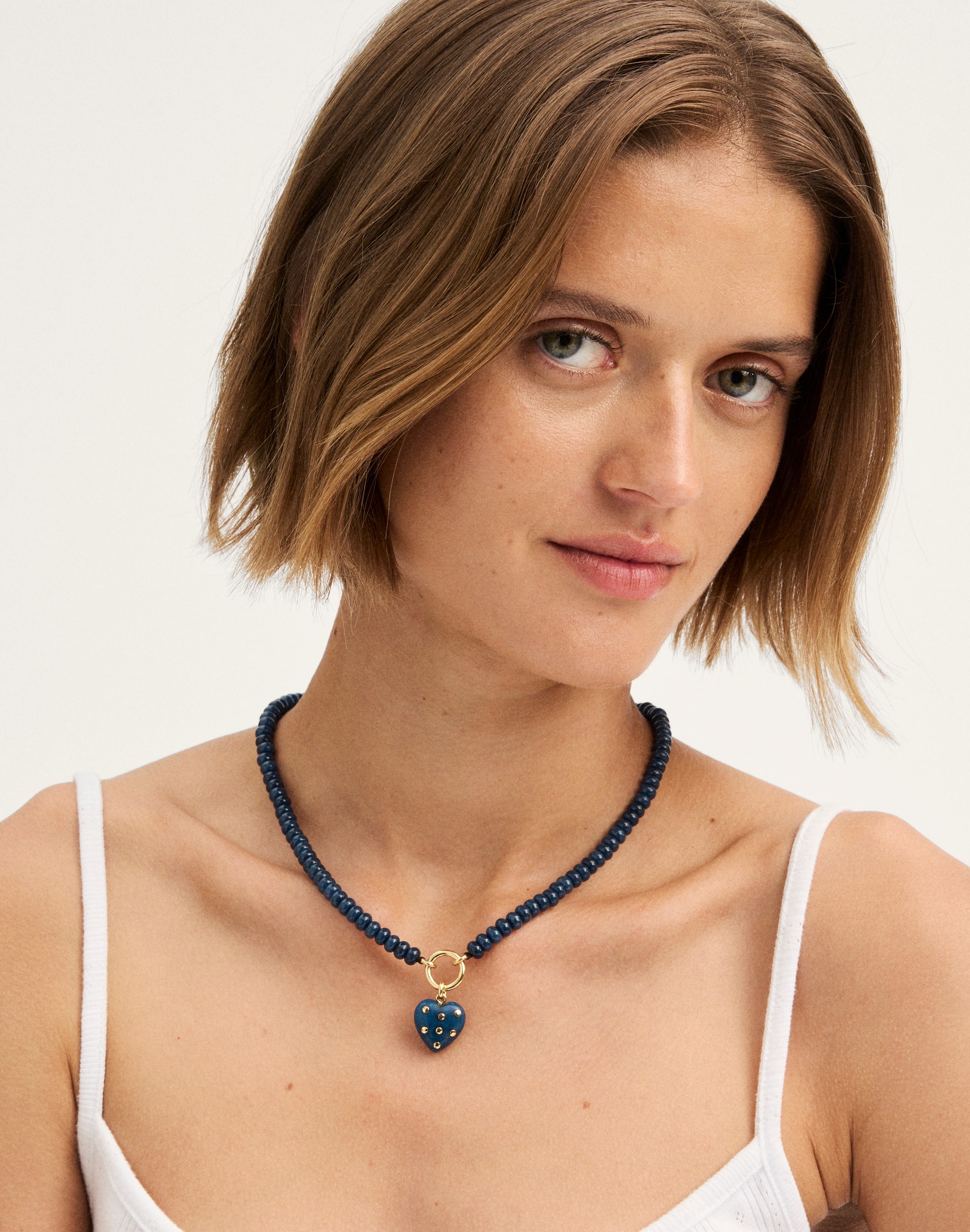 Semiprecious Beaded Charm Necklace