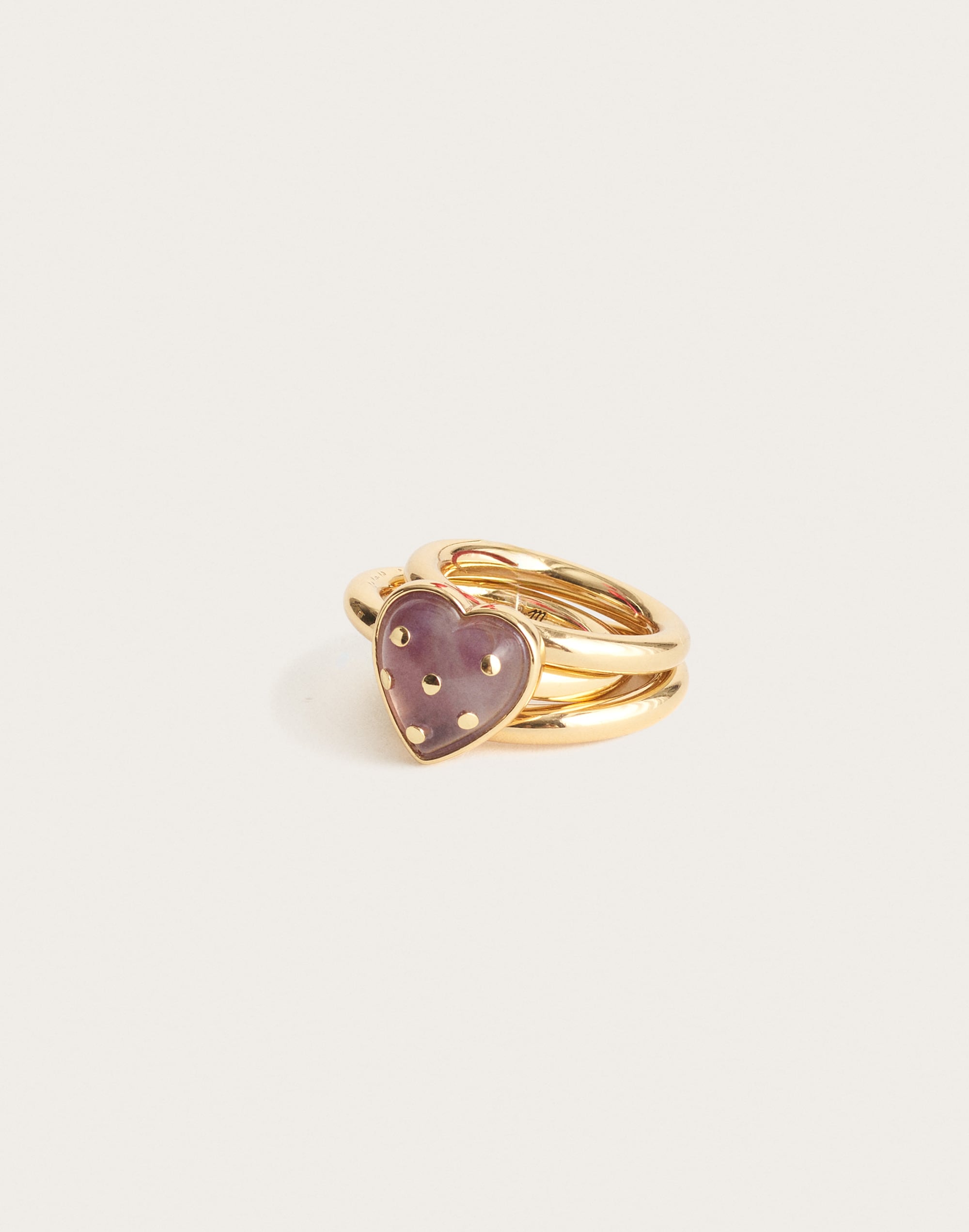 Polka-Dot Heart Stacking Ring