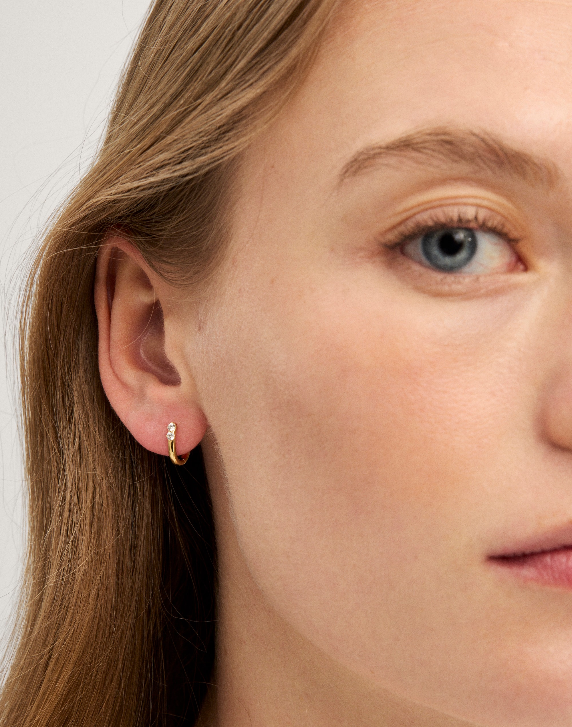 Demi-Fine Crystal Huggie Hoop Earrings