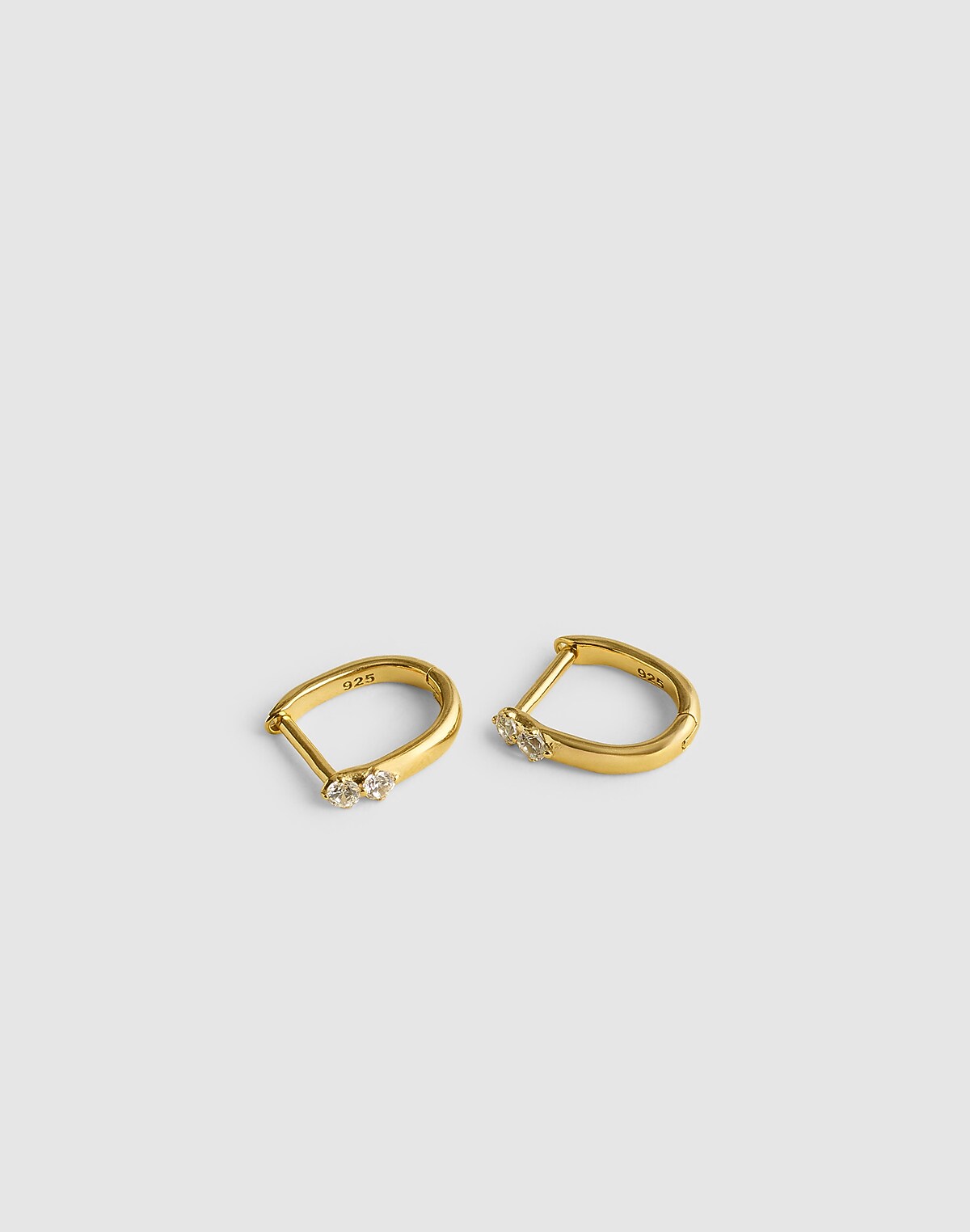 Demi-Fine Crystal Huggie Hoop Earrings