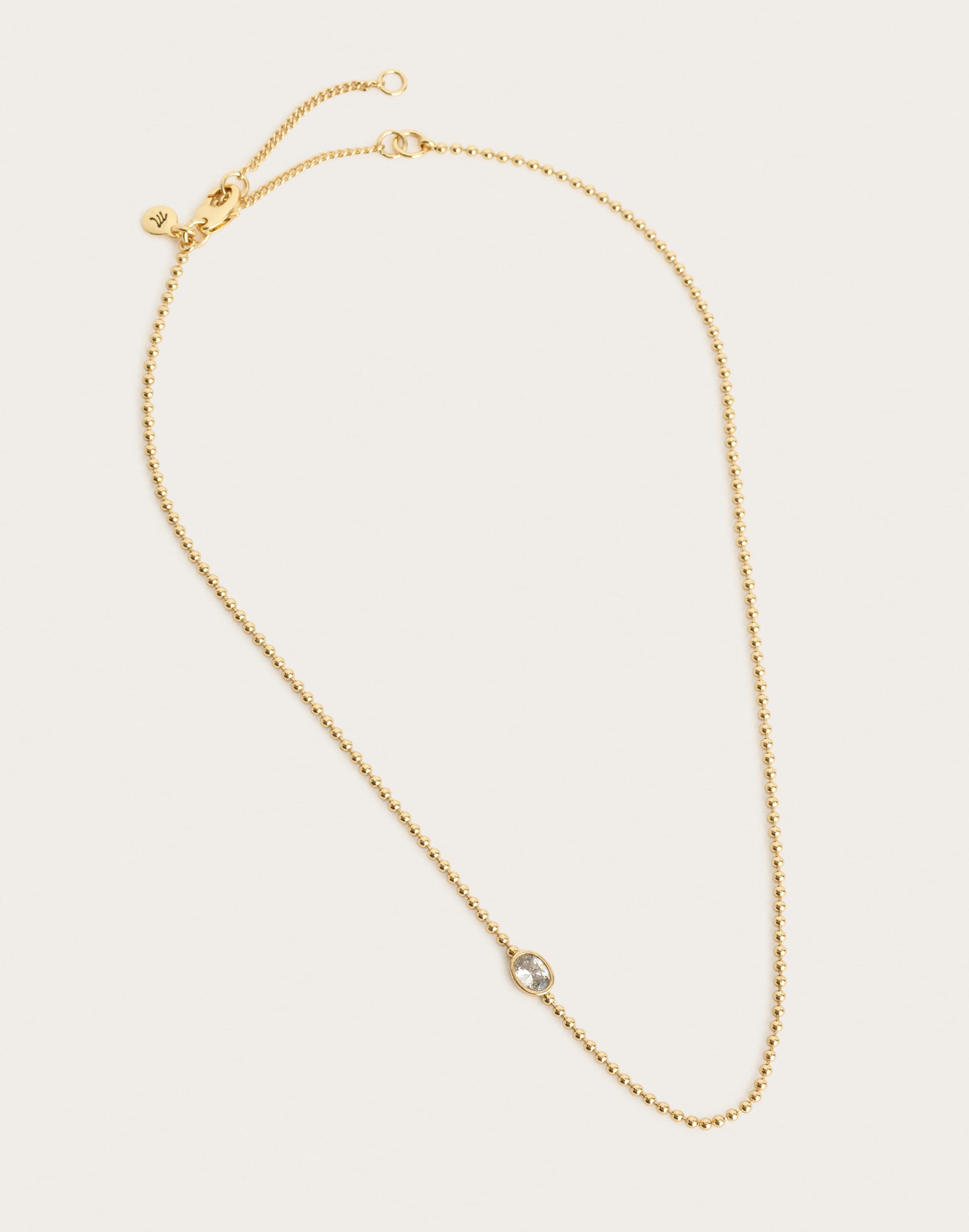 Bezel-Set Crystal Chain Necklace