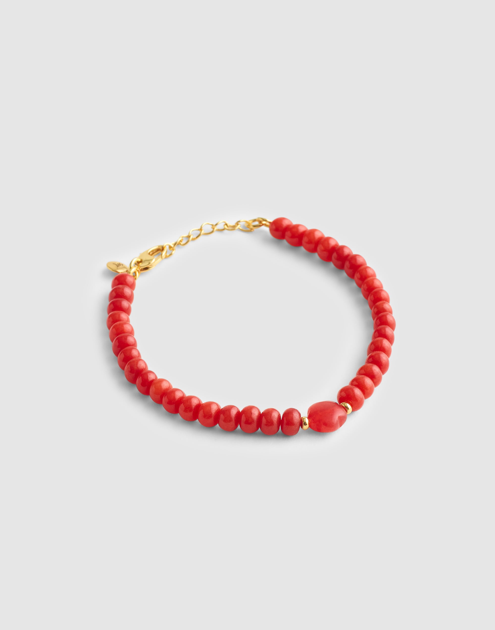 semiprecious flower charm beaded bracelet