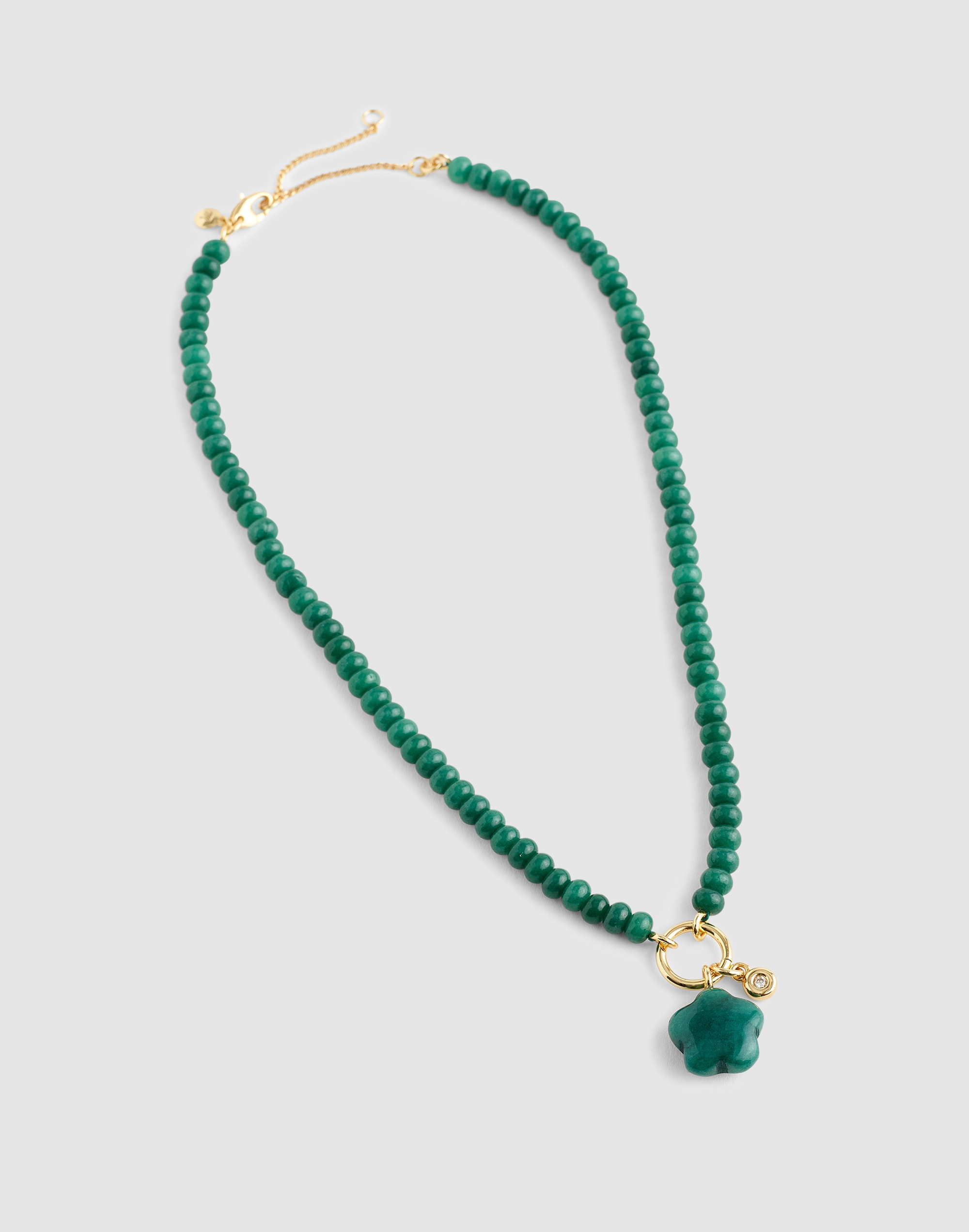 Semiprecious Beaded Charm Necklace