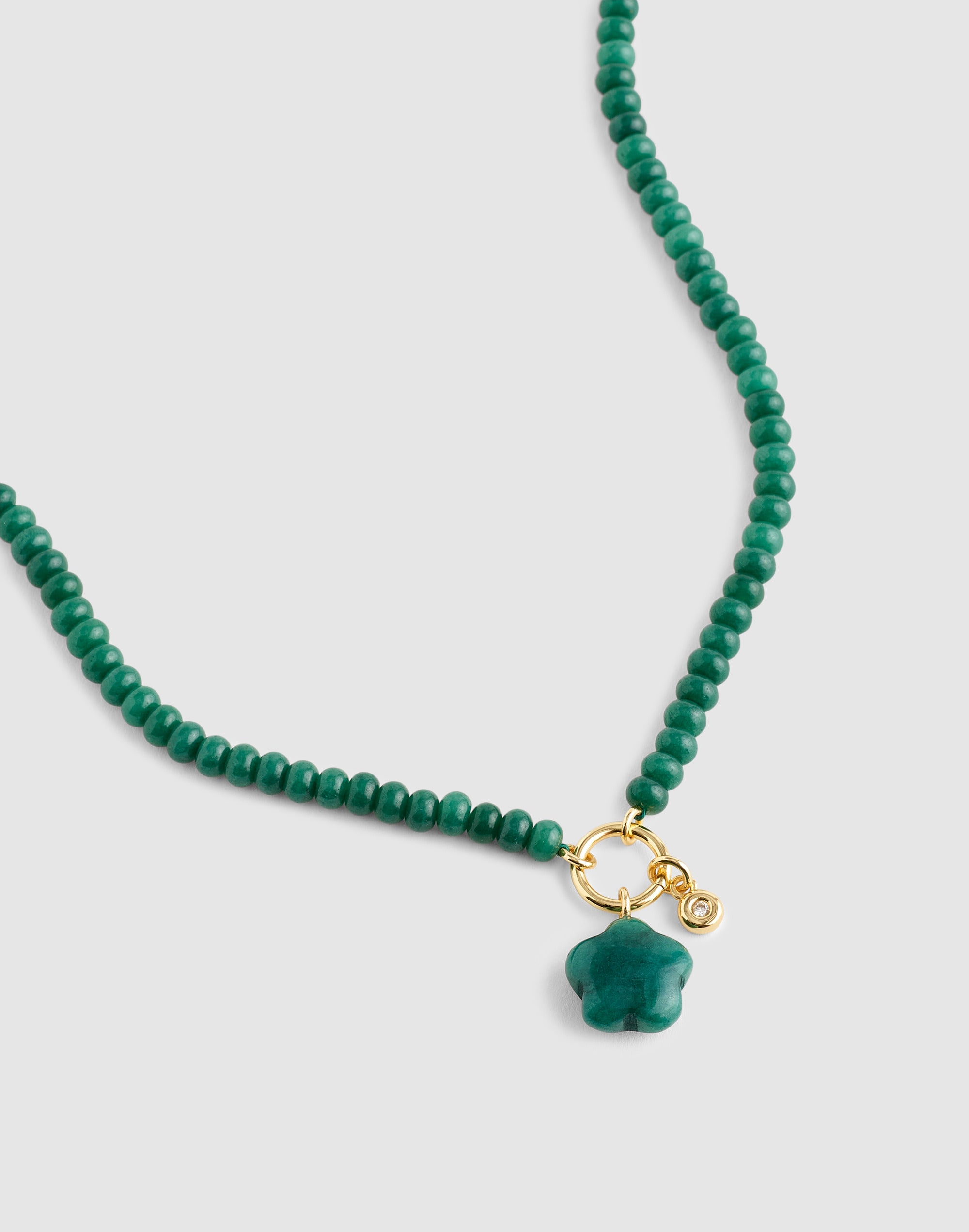Semiprecious Beaded Charm Necklace