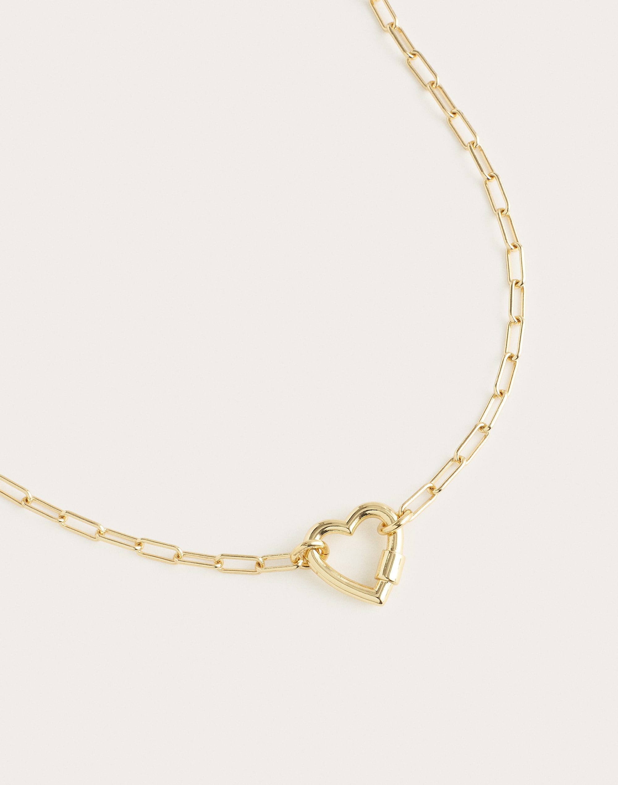 heart carabiner paperclip chain choker necklace