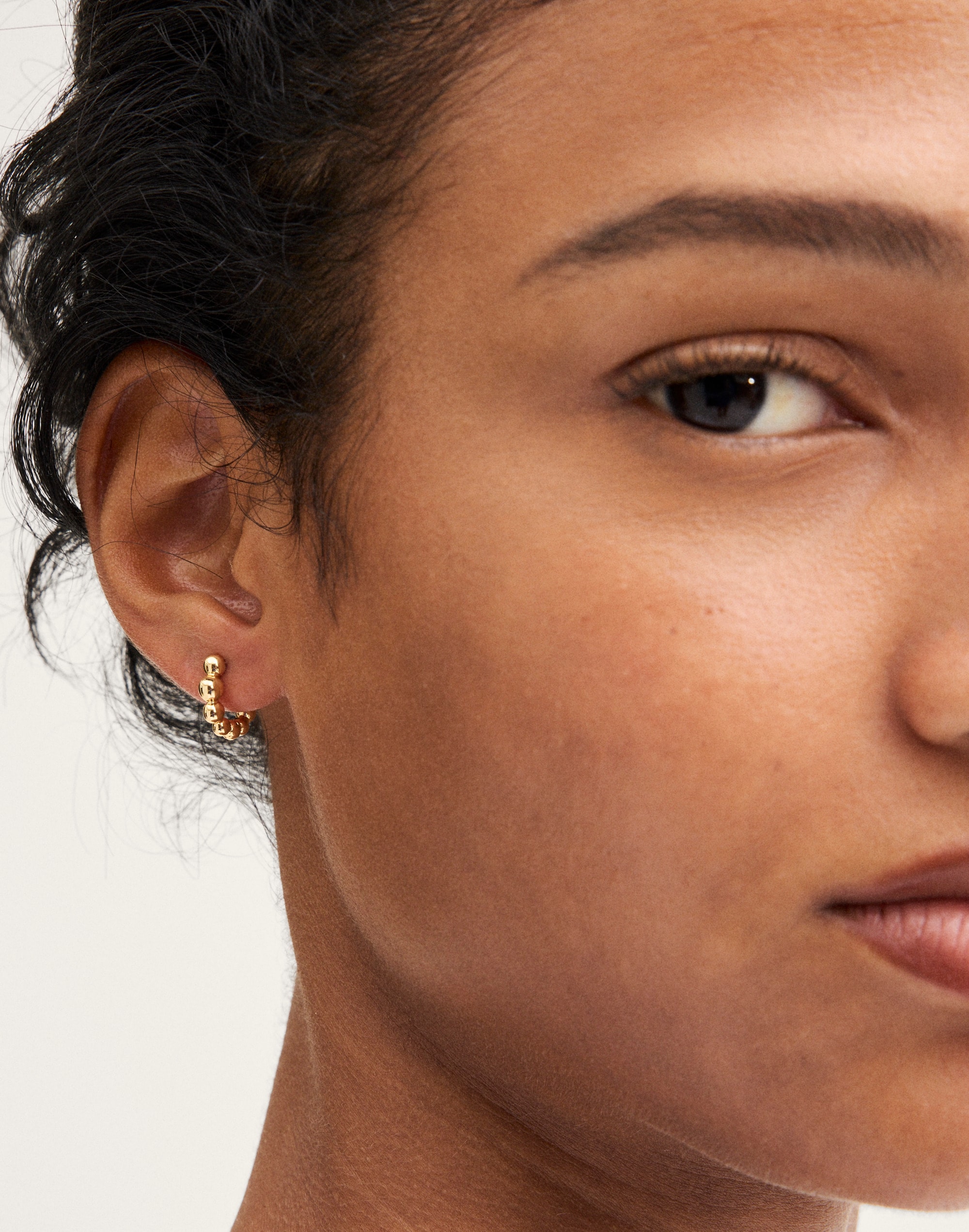 Graduated Bauble Huggie Hoop Earrings