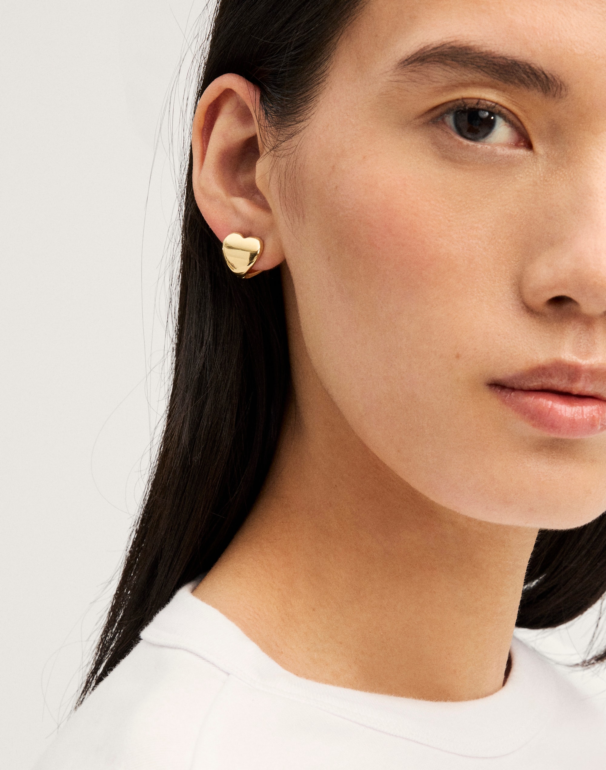 Heart Huggie Hoop Earrings