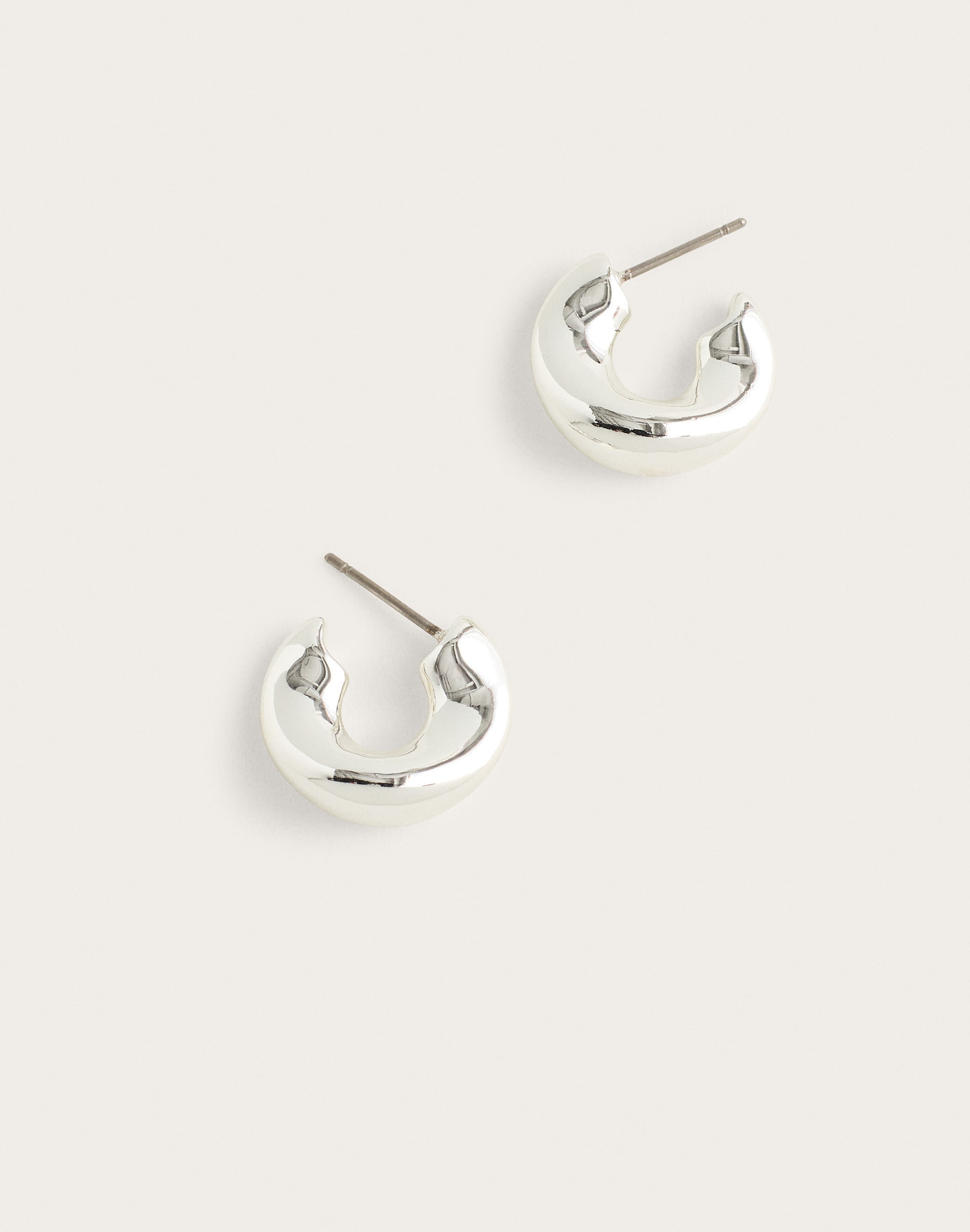 puffy twisted small hoop earrings