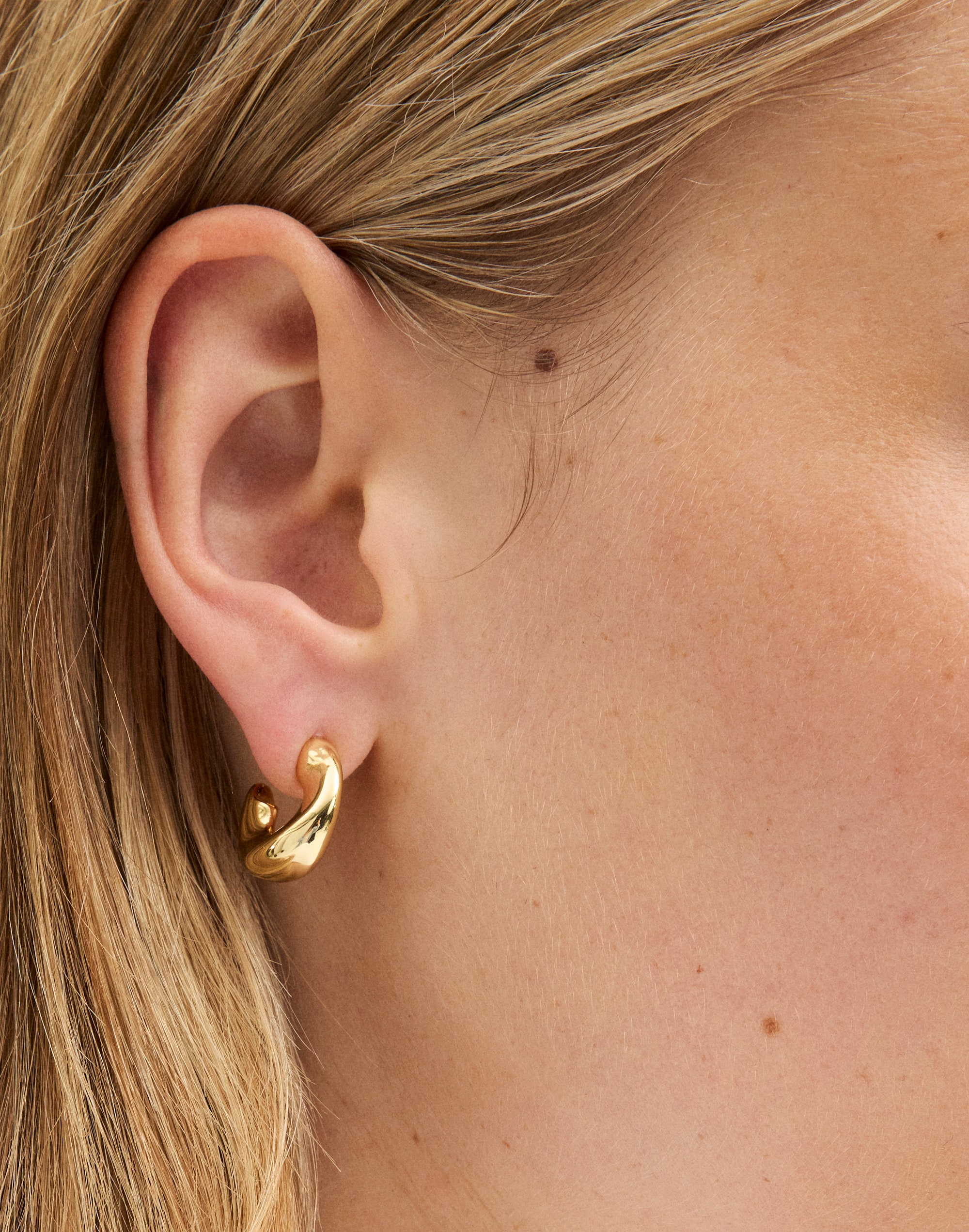 Puffy Twisted Small Hoop Earrings