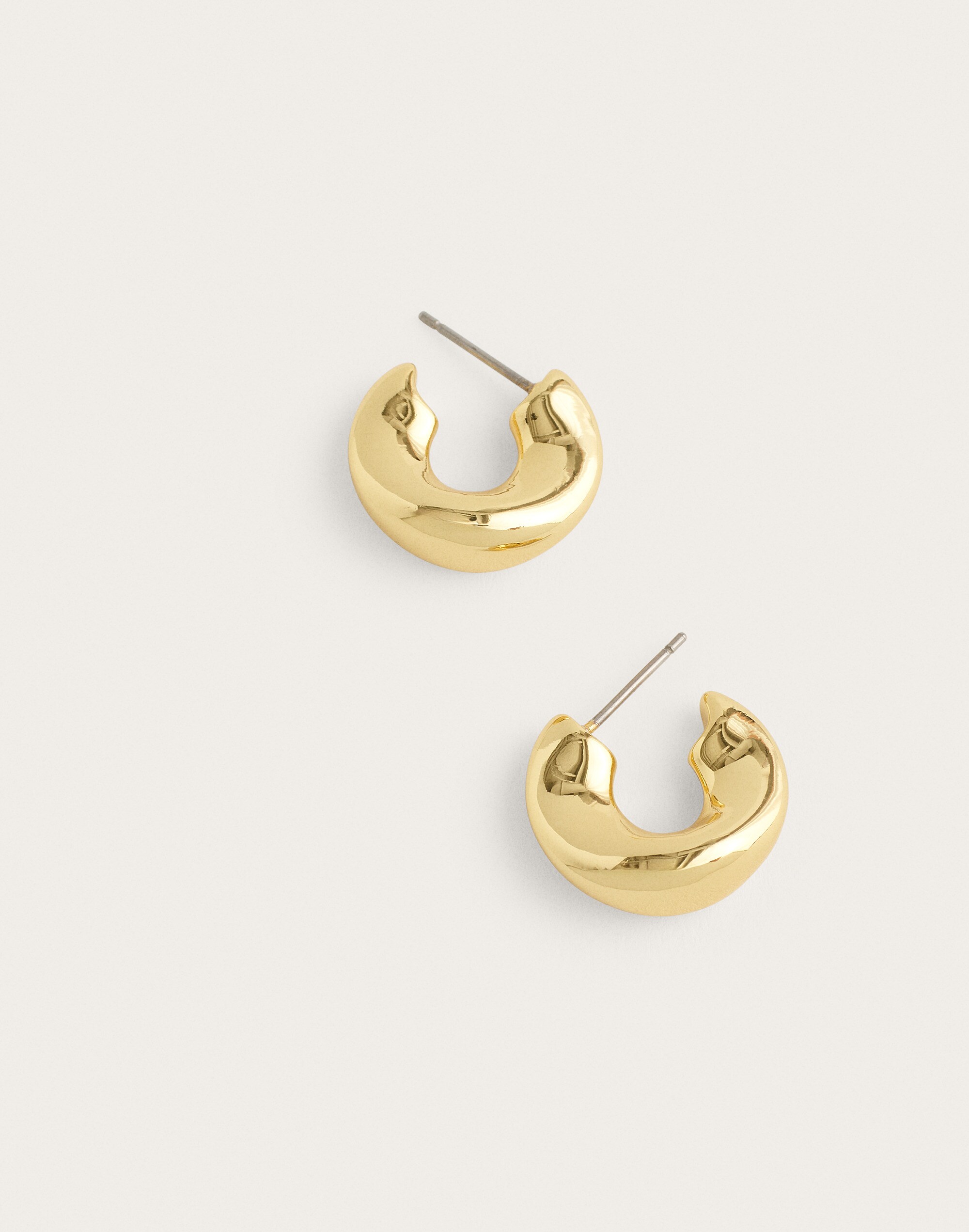puffy twisted small hoop earrings