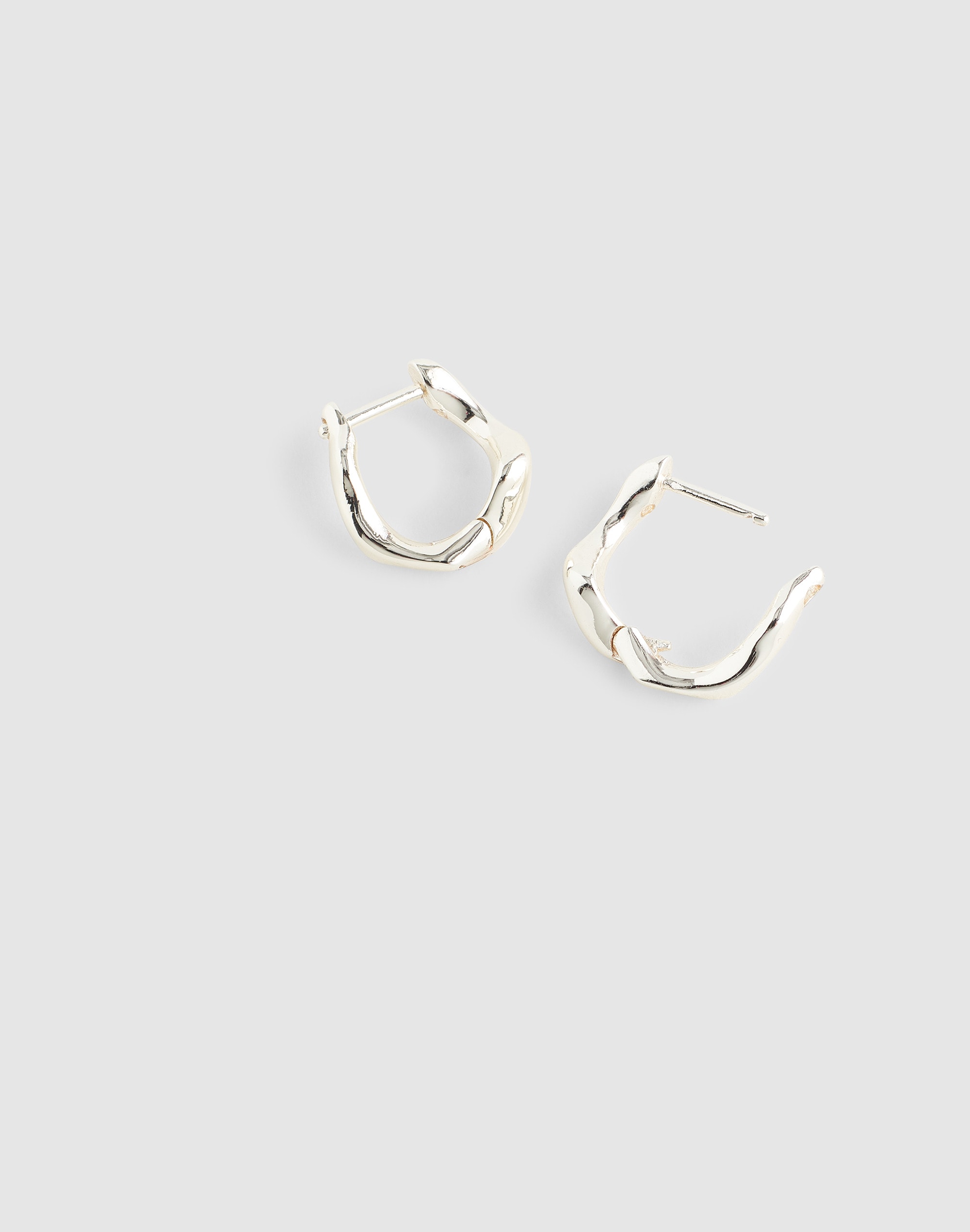 Sculptural Twisted Huggie Hoop Earrings