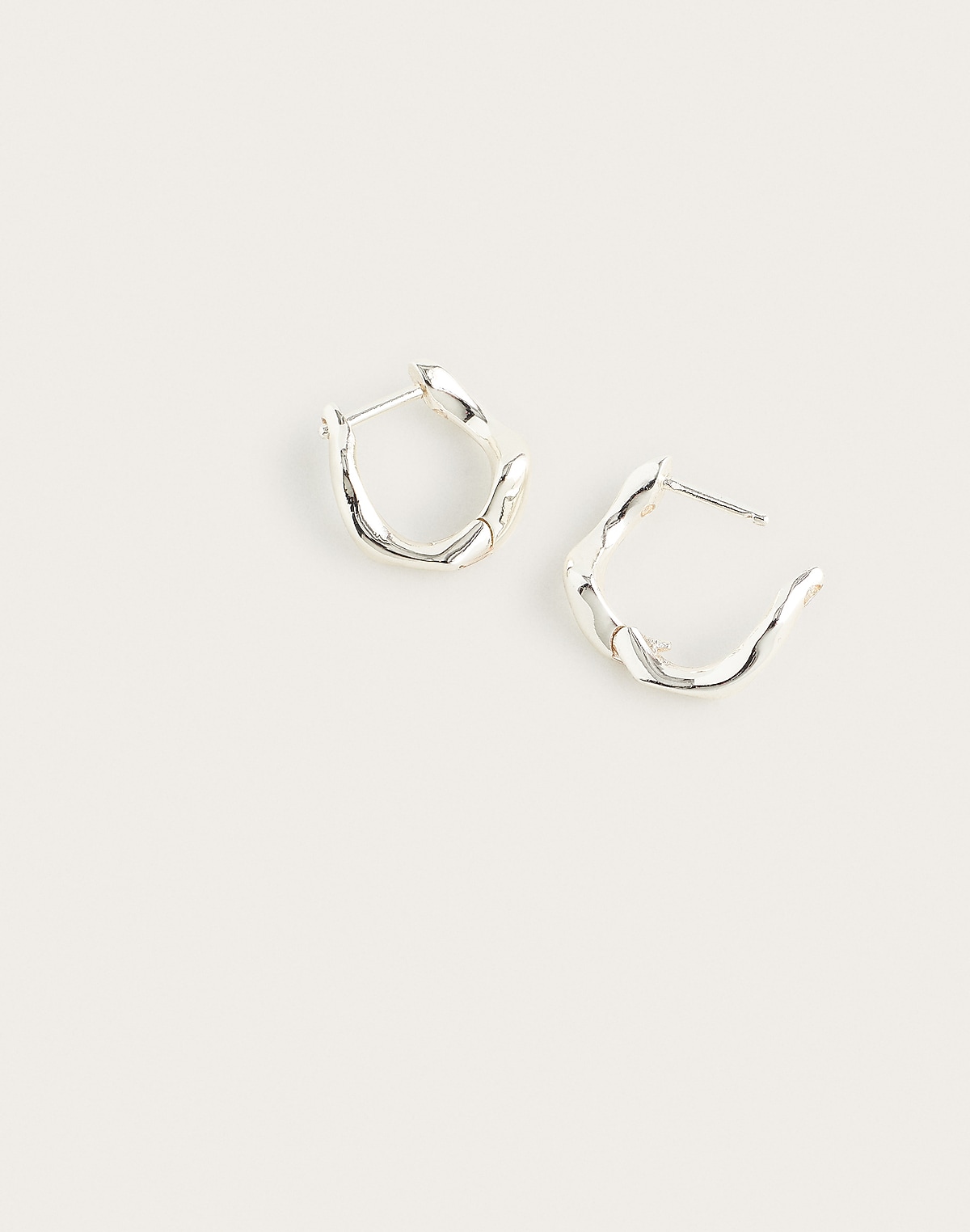Sculptural Twisted Huggie Hoop Earrings